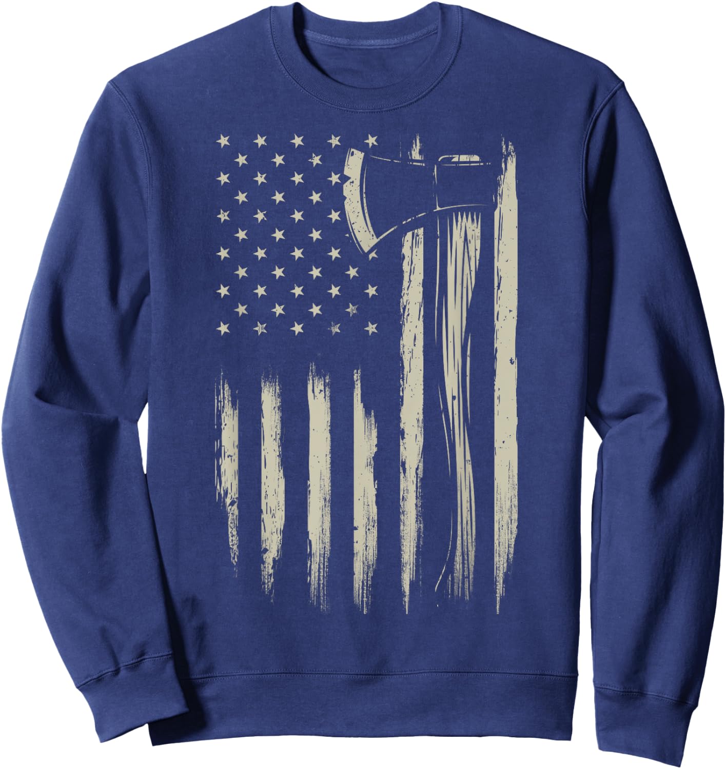 Bushcraft Axe American Flag Bushcrafting Hatchet USA Flag Sweatshirt - Sweatshirt | Navy