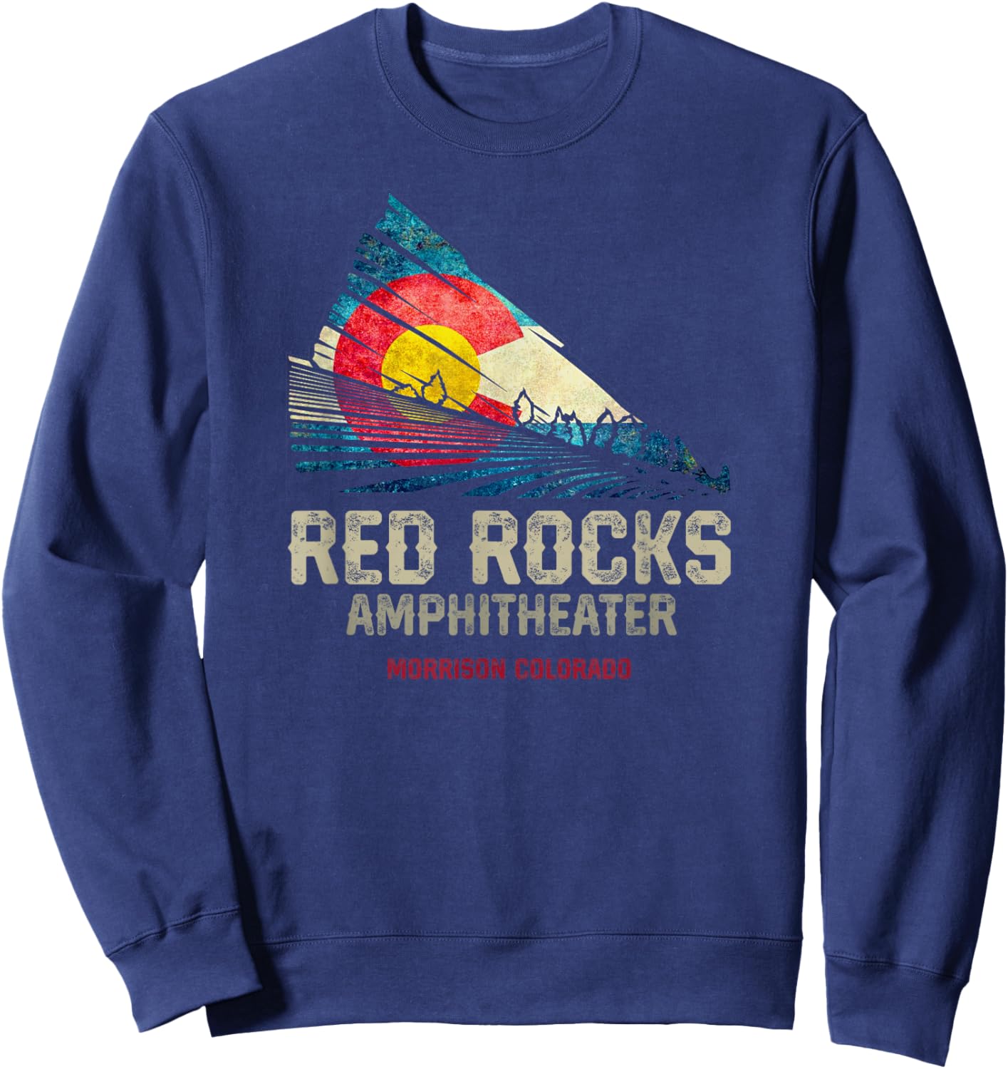 Red Rocks Amphitheater - Colorado C - State Flag Sweatshirt - Sweatshirt | Navy