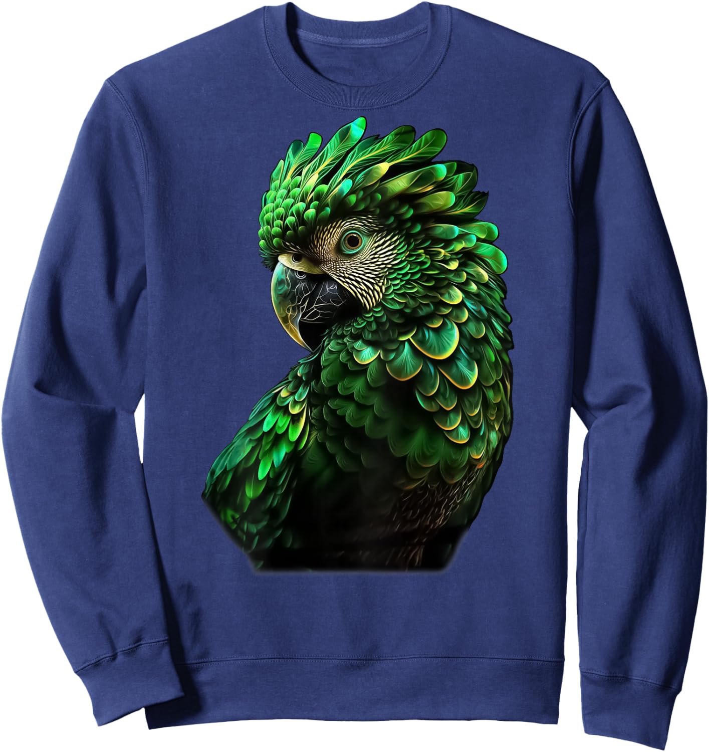 Emerald Green Macaw Sweatshirt - Sweatshirt | Navy