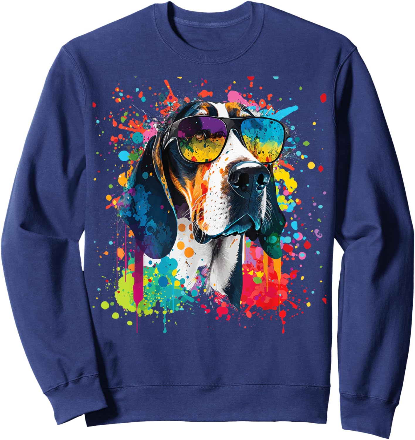 Treeing Walker Coonhound, Colorful Treeing Walker Coonhound Sweatshirt - Sweatshirt | Navy