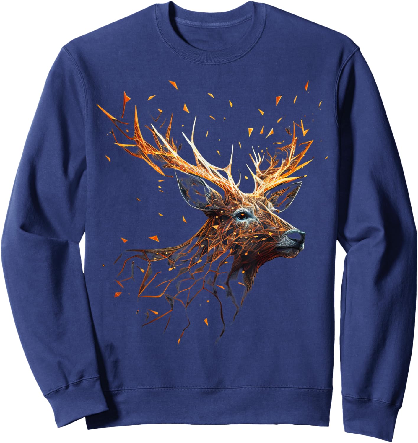 Deer Animal Motif Elk Forest Animal Print Deer Sweatshirt - Sweatshirt | Navy