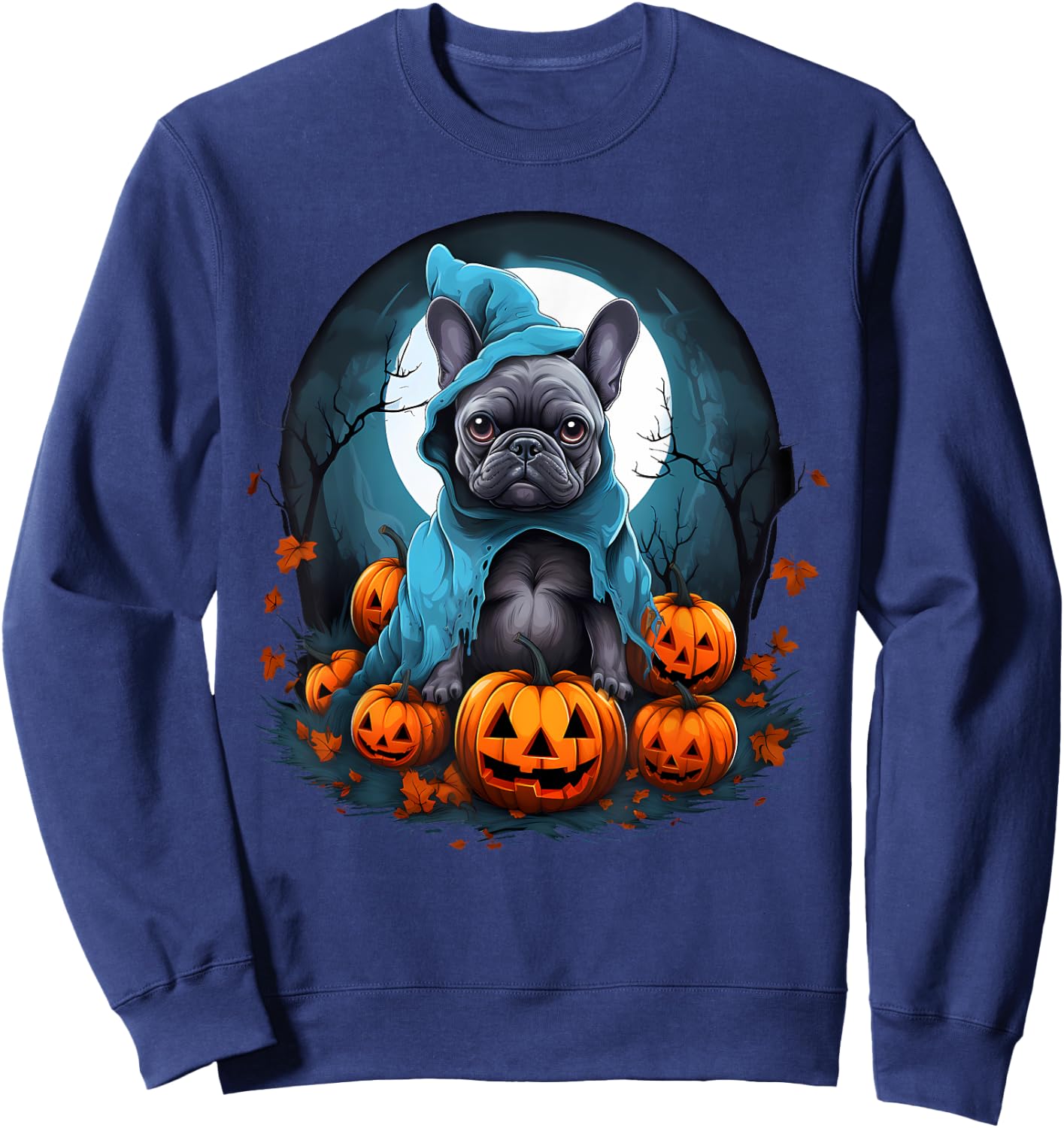 Frenchie French Bulldog Halloween Costume Sweatshirt - Sweatshirt | Navy