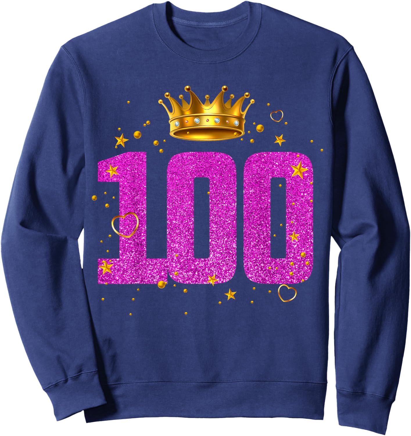 100 Year Old Birthday Crown 100th B-Day Crew Party Friends Sweatshirt - Sweatshirt | Navy
