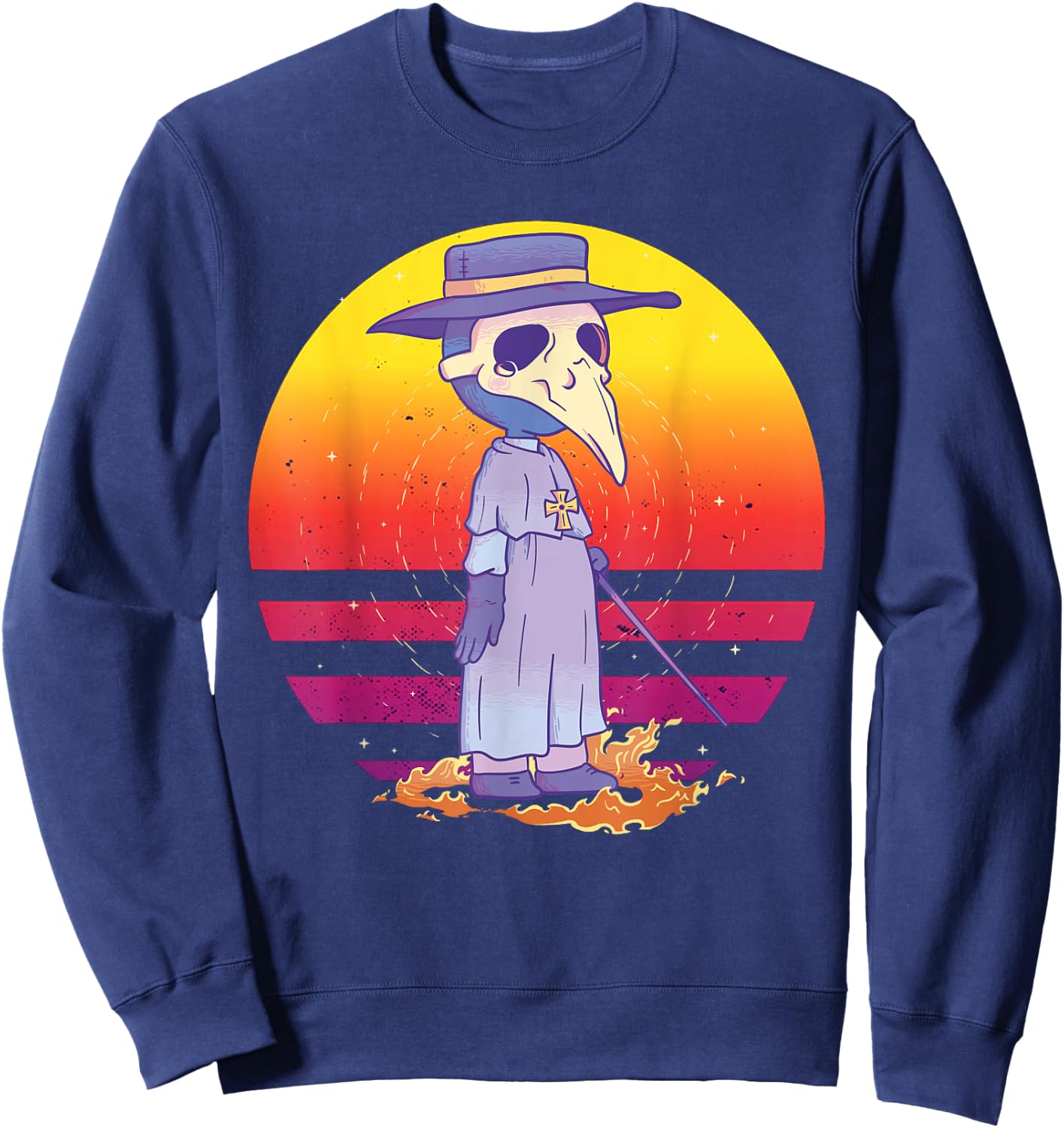 Plague doctor Comic style Historical Plague doctors Cartoon Sweatshirt - Sweatshirt | Navy