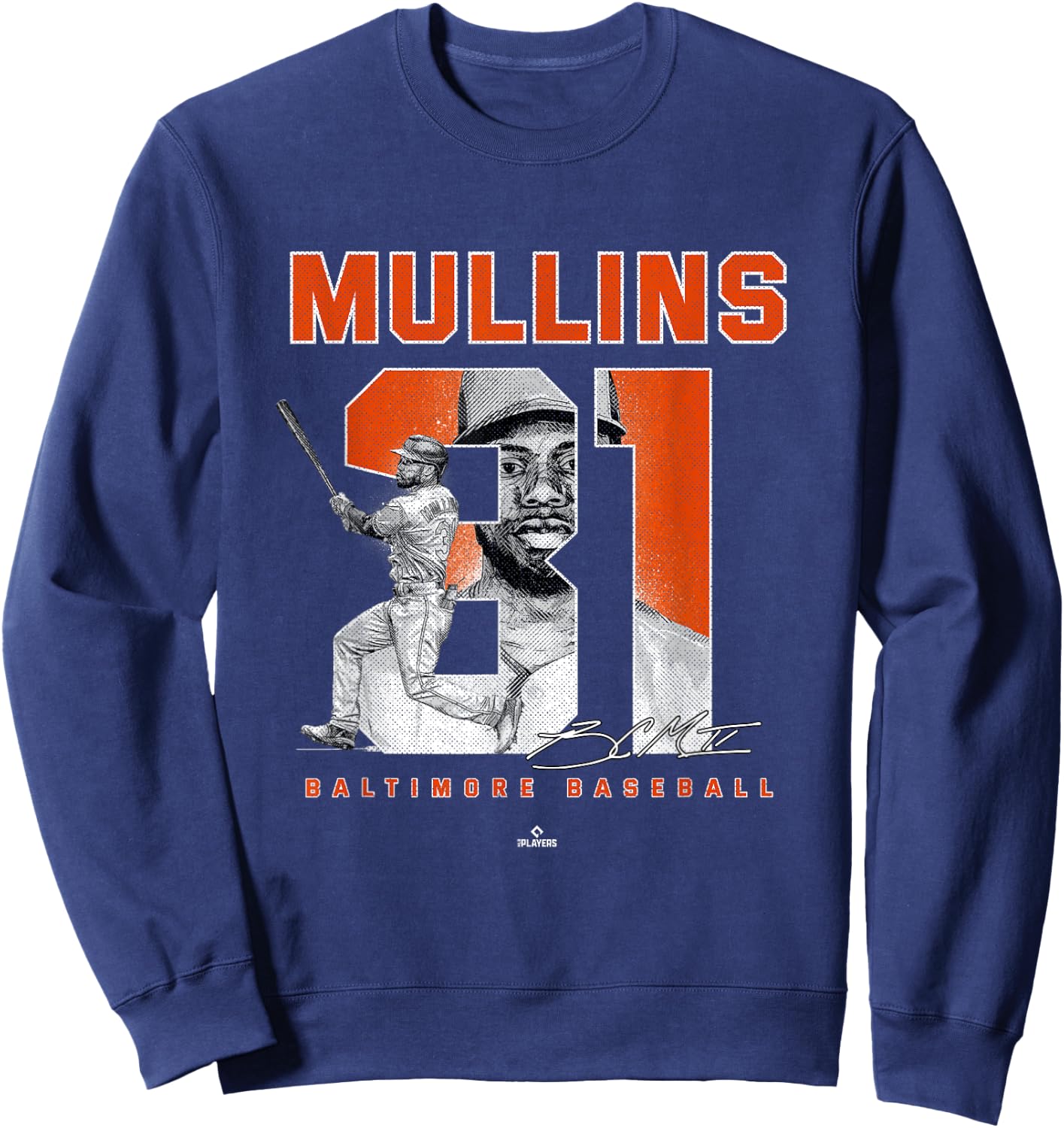 Number and Portrait Cedric Mullins Baltimore MLBPA Sweatshirt - Sweatshirt | Navy