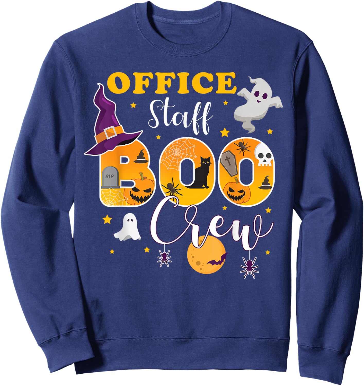 Office Staff Boo Crew Matching Halloween Costume Sweatshirt - Sweatshirt | Navy