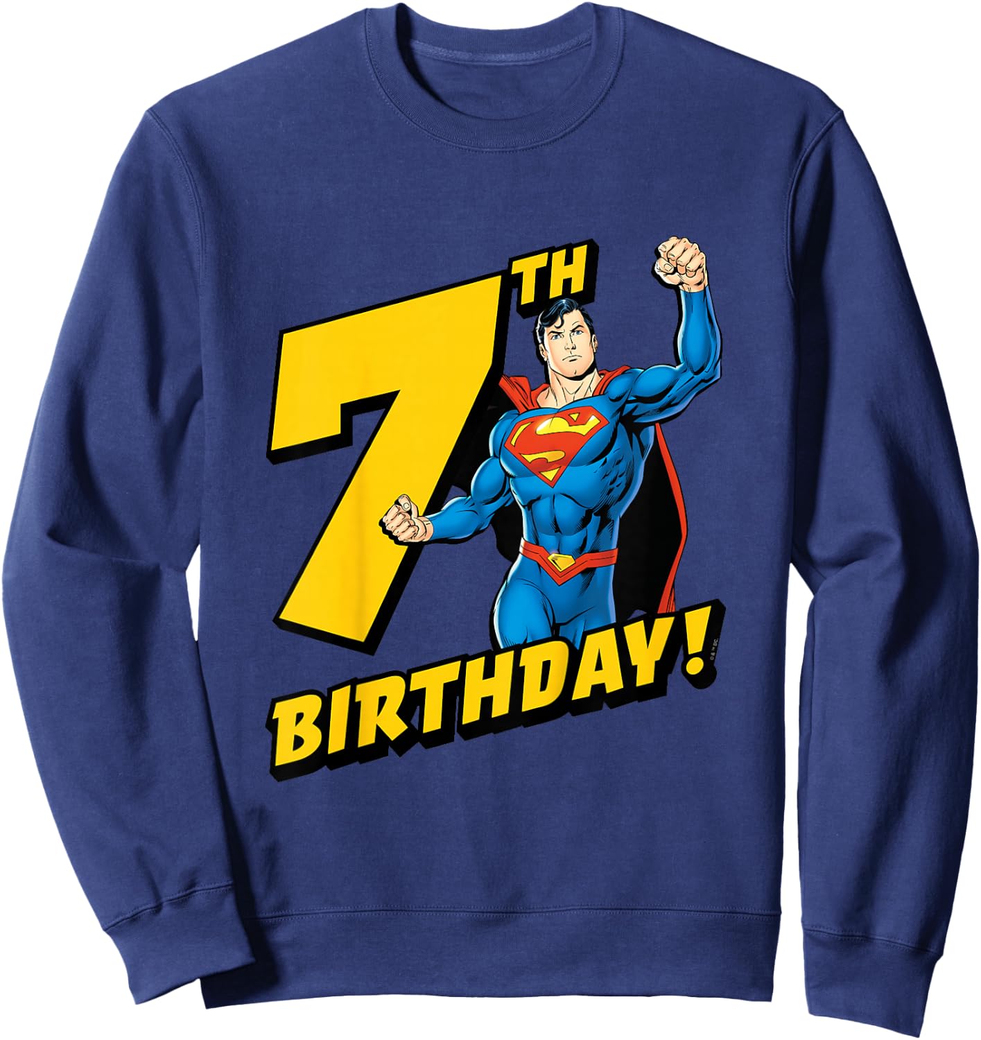 Kids Superman 7th Birthday Sweatshirt - Sweatshirt | Navy