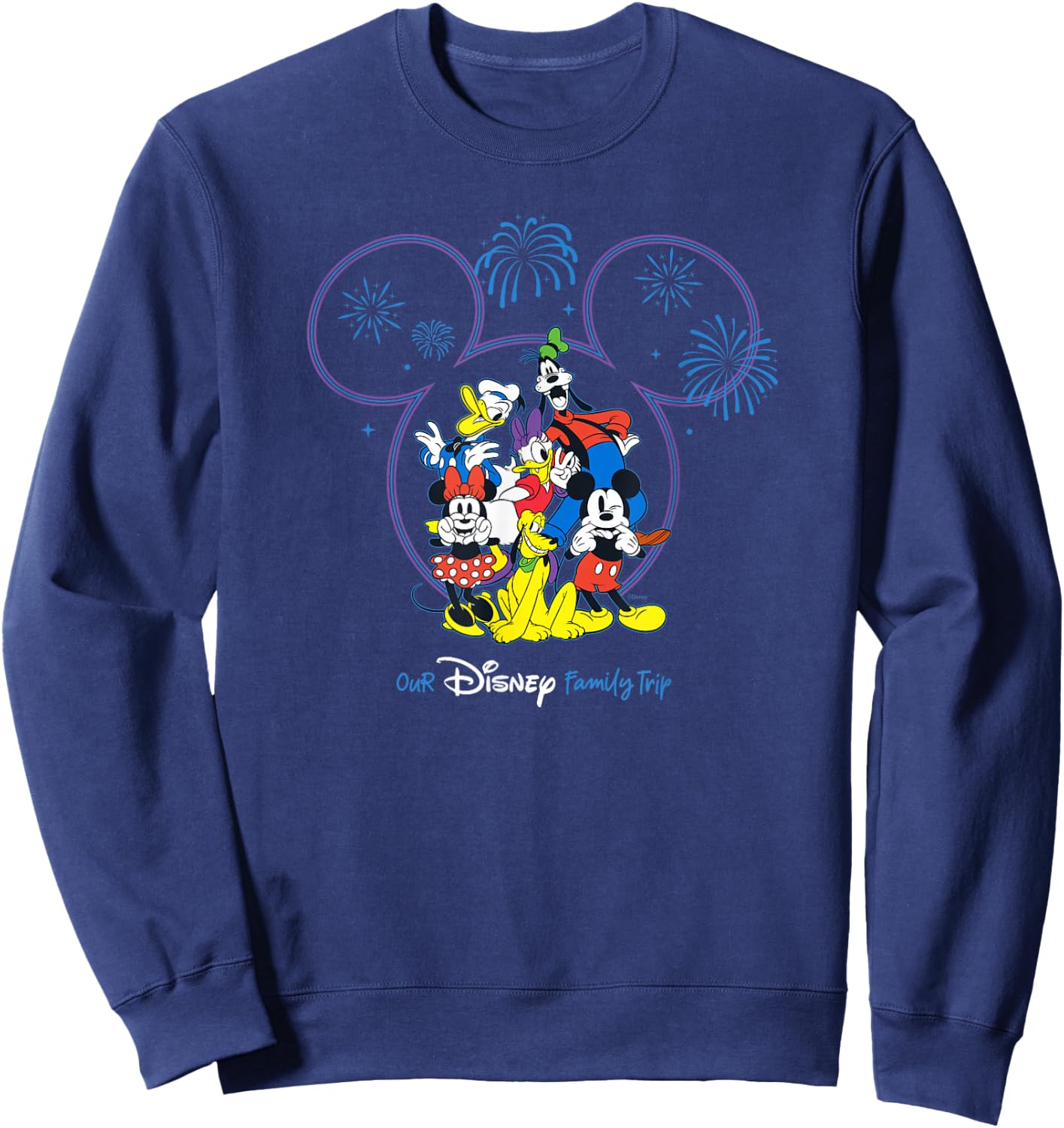 Disney Mickey and Friends Fireworks Our Disney Family Trip Sweatshirt - Sweatshirt | Navy