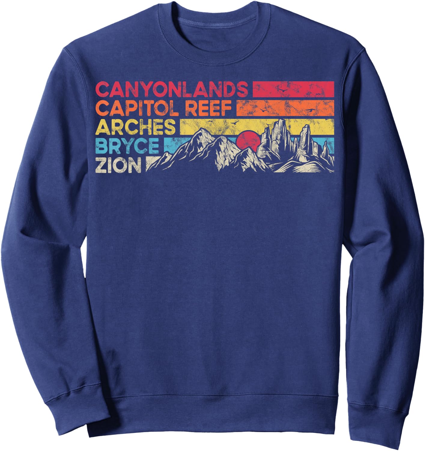 Vintage utah national parks Moab utah mighty five souvenir Sweatshirt - Sweatshirt | Navy