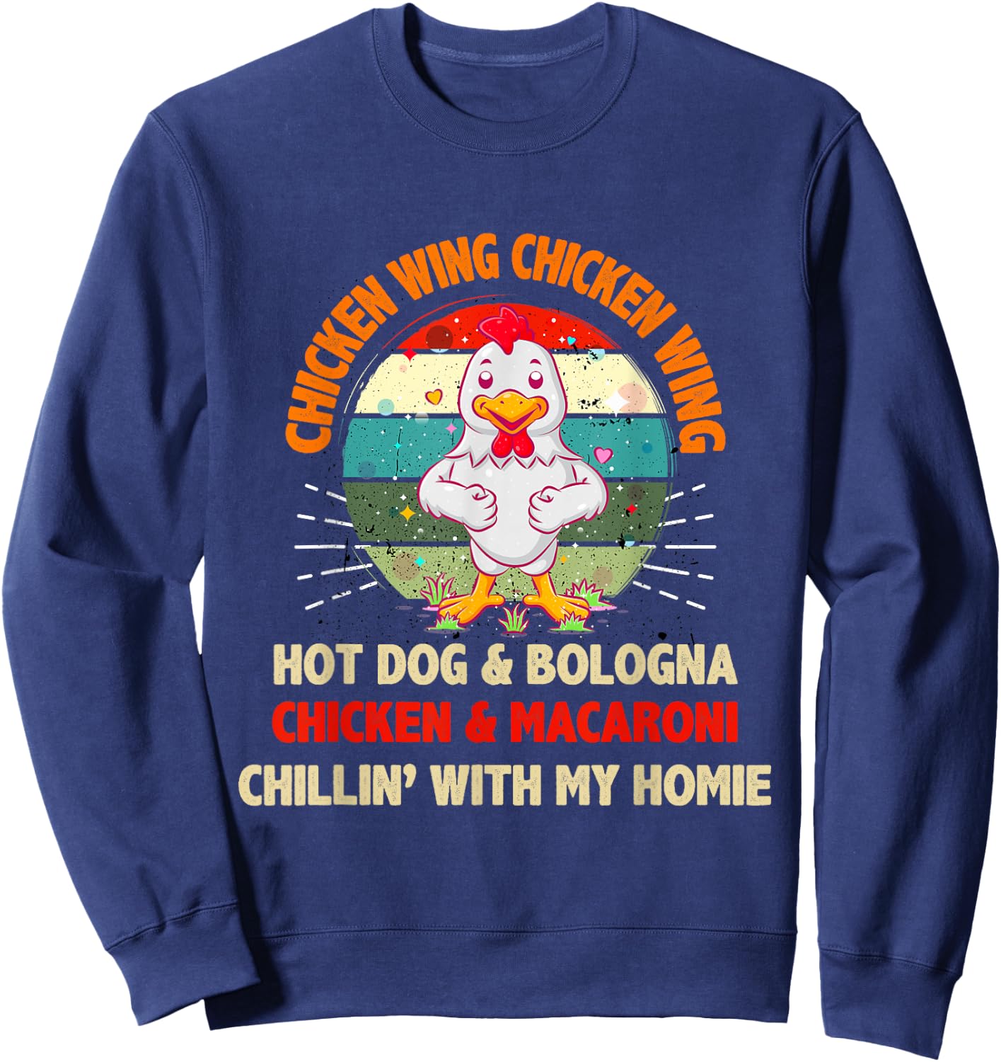 Kids Chicken Wing Chicken Wing Hot Dog and Bologna Toddlers Sweatshirt - Sweatshirt | Navy