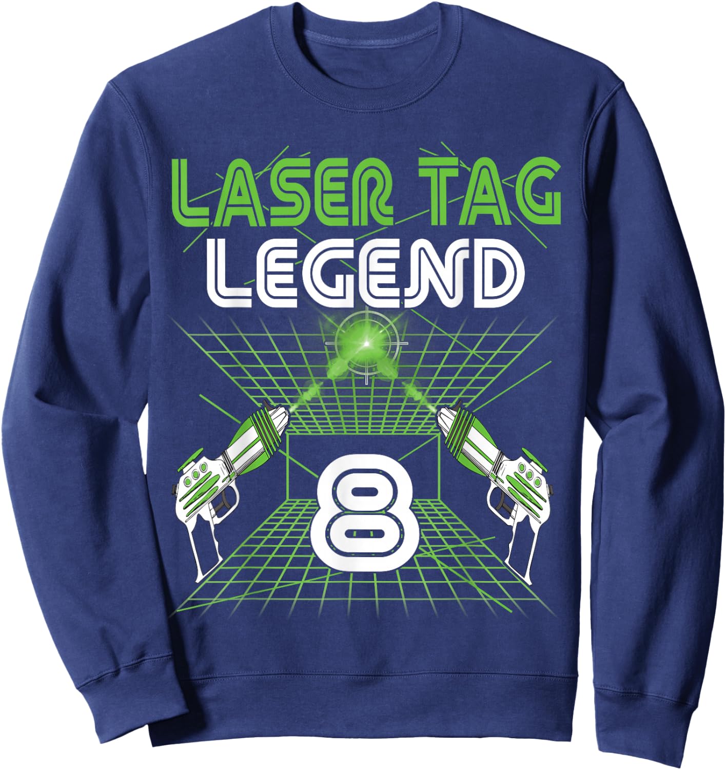 Lasertag Birthday Party - laser tag 8 years birthday Sweatshirt - Sweatshirt | Navy