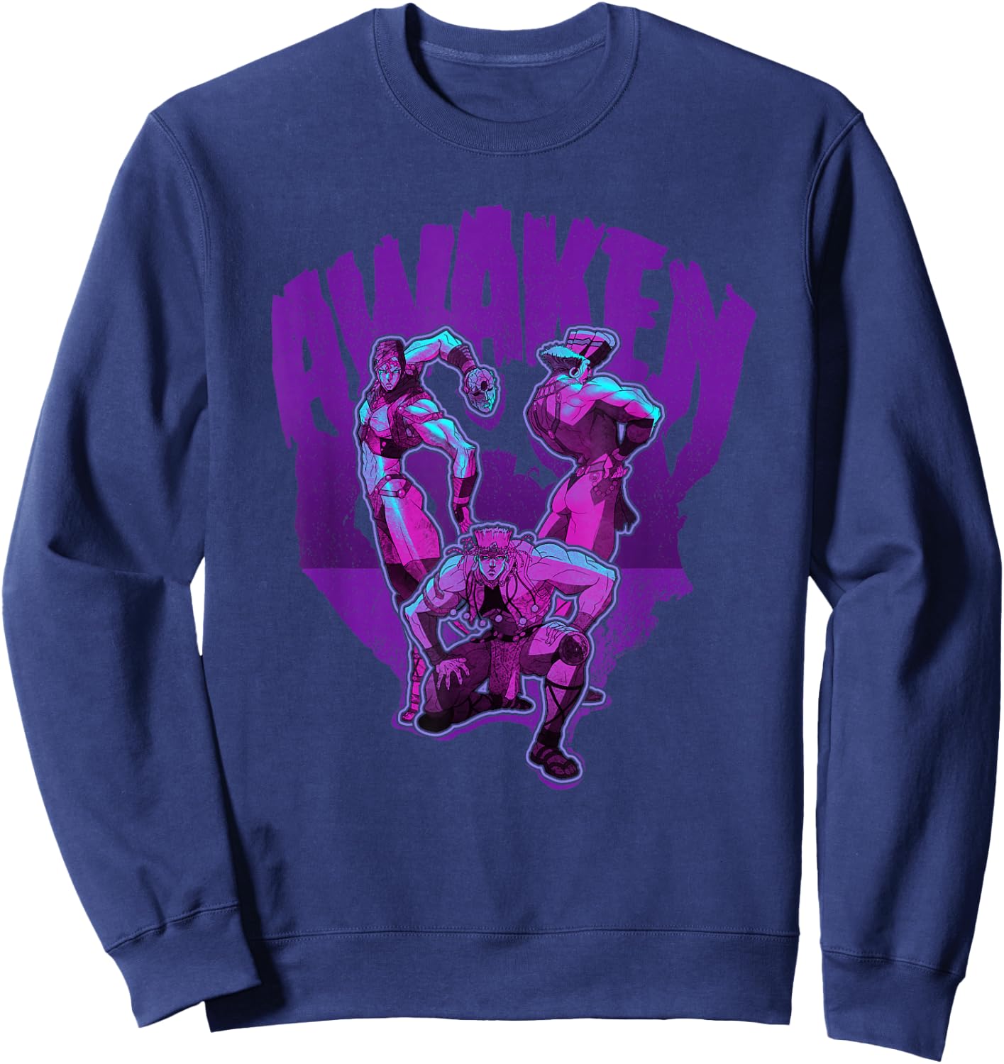 JoJo's Bizarre Adventure Pillar Men Awaken My Masters Anime Sweatshirt - Sweatshirt | Navy