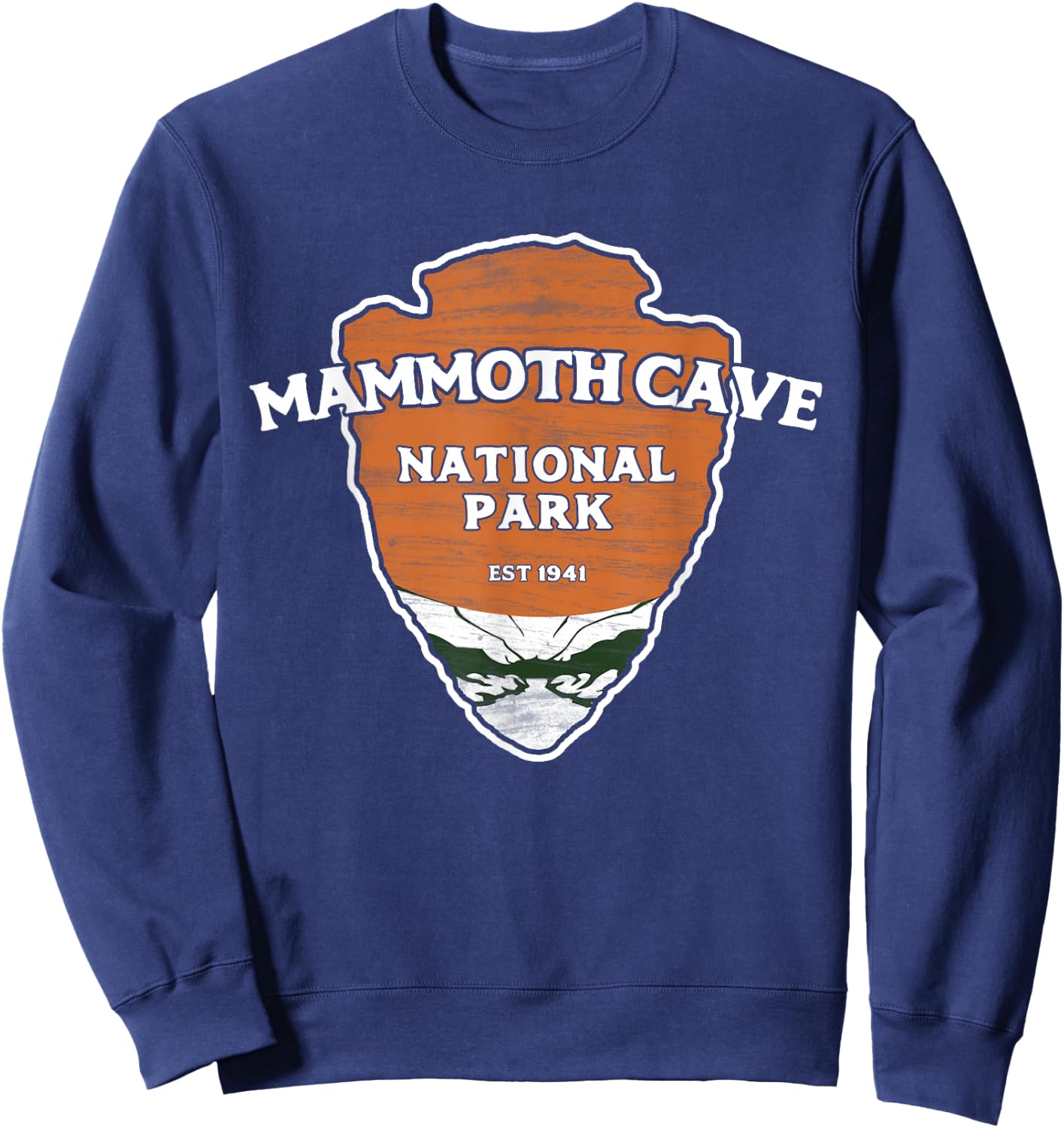 Mammoth Cave National Park Classic Style Arrowhead Sign Sweatshirt - Sweatshirt | Navy