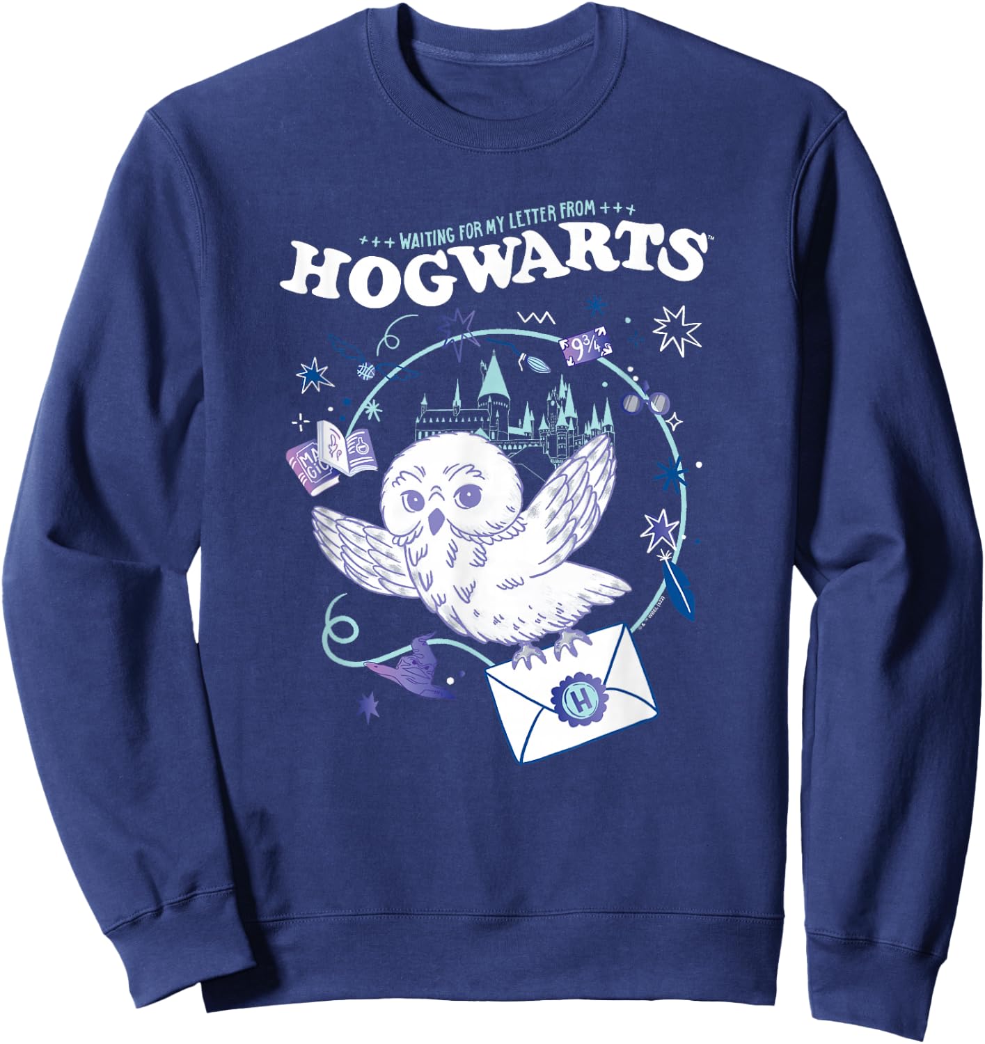 Harry Potter Deathly Hallows 2 Hogwarts Owl Messenger Sweatshirt - Sweatshirt | Navy