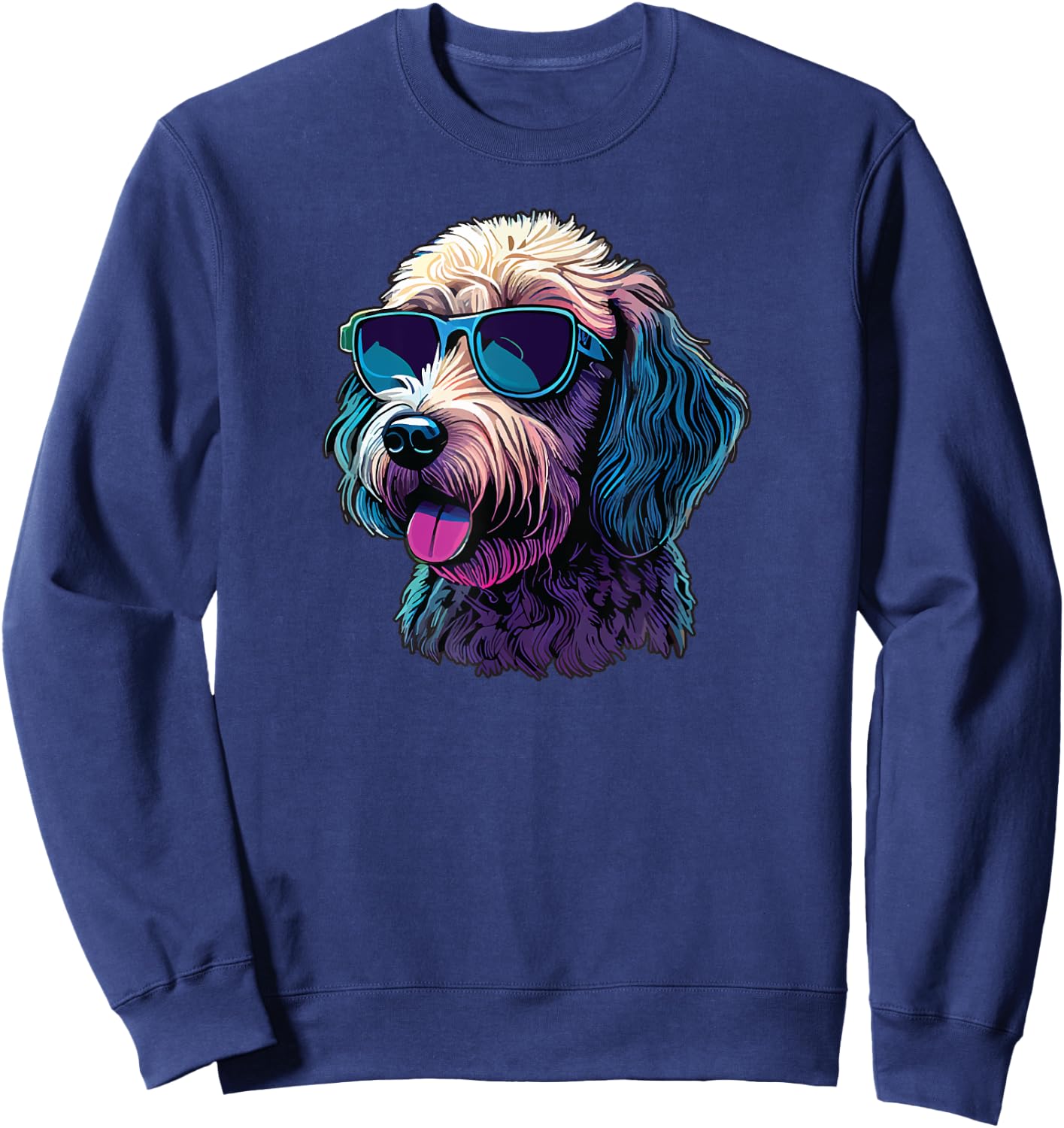 Dad Mom Cool Dog Sunglasses - Doodle Women Sweatshirt - Sweatshirt | Navy