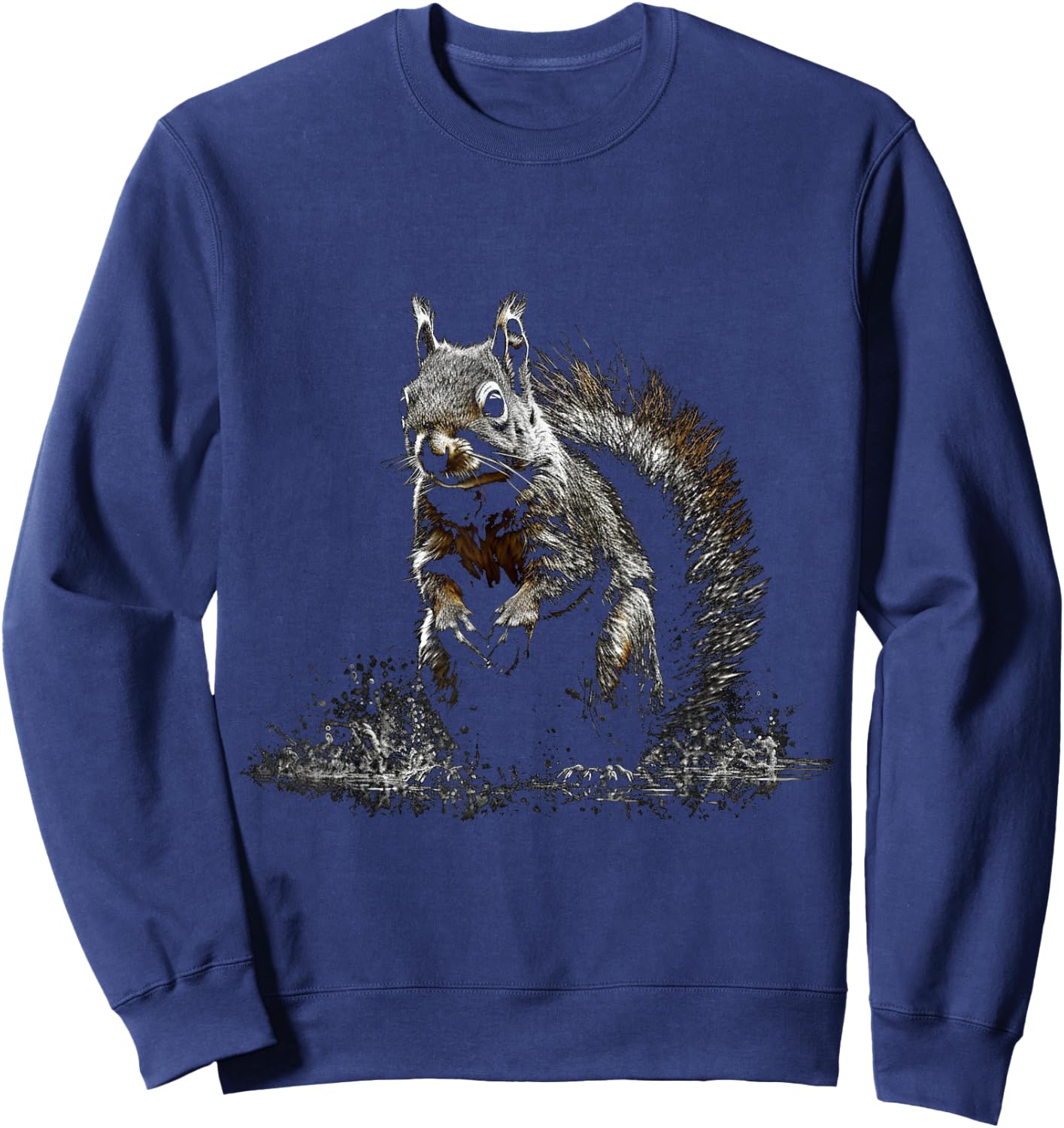 Squirrel Artwork - Animal Squirrel Sweatshirt - Sweatshirt | Navy