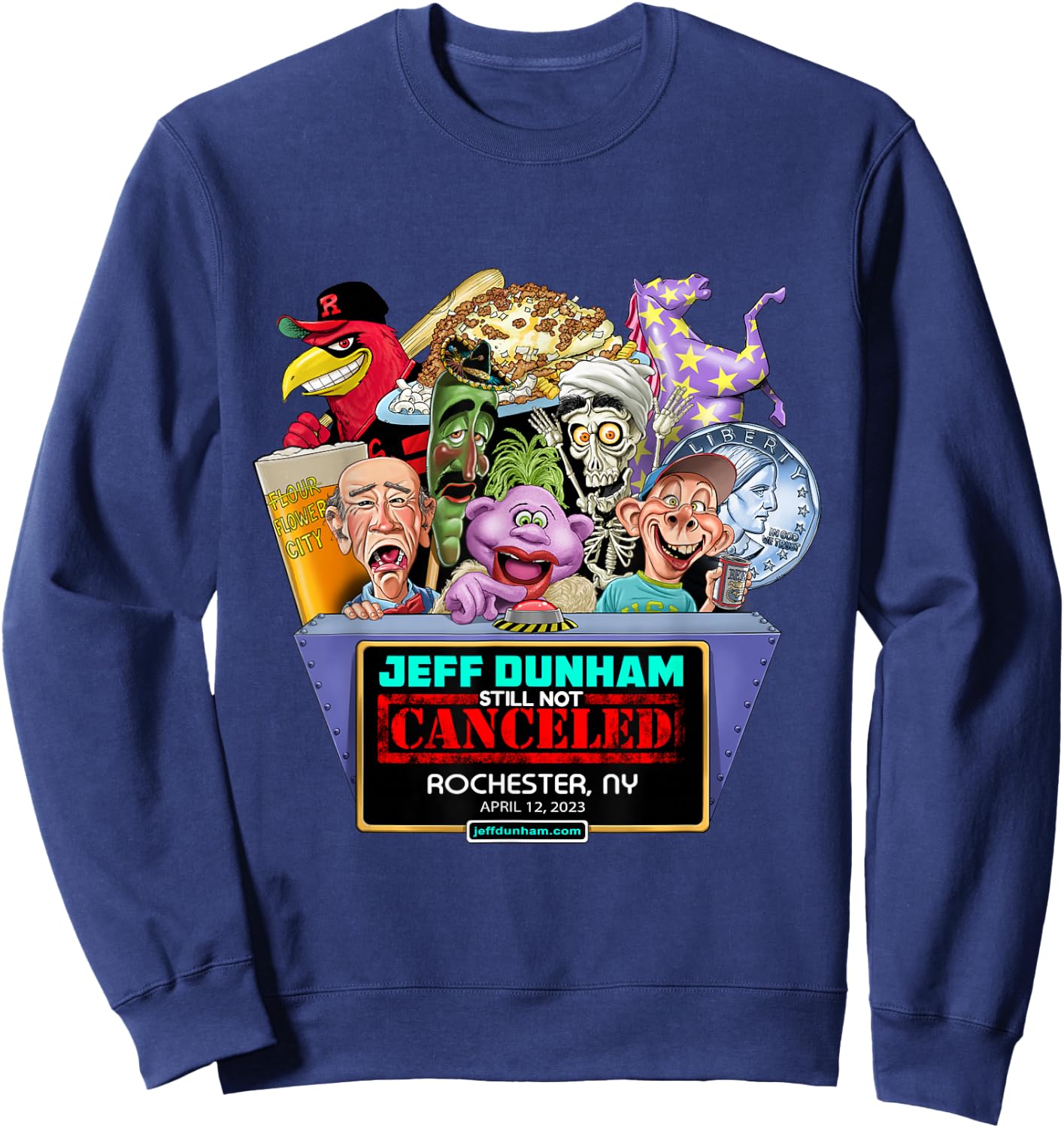 Jeff Dunham Rochester, NY (2023) Sweatshirt - Sweatshirt | Navy