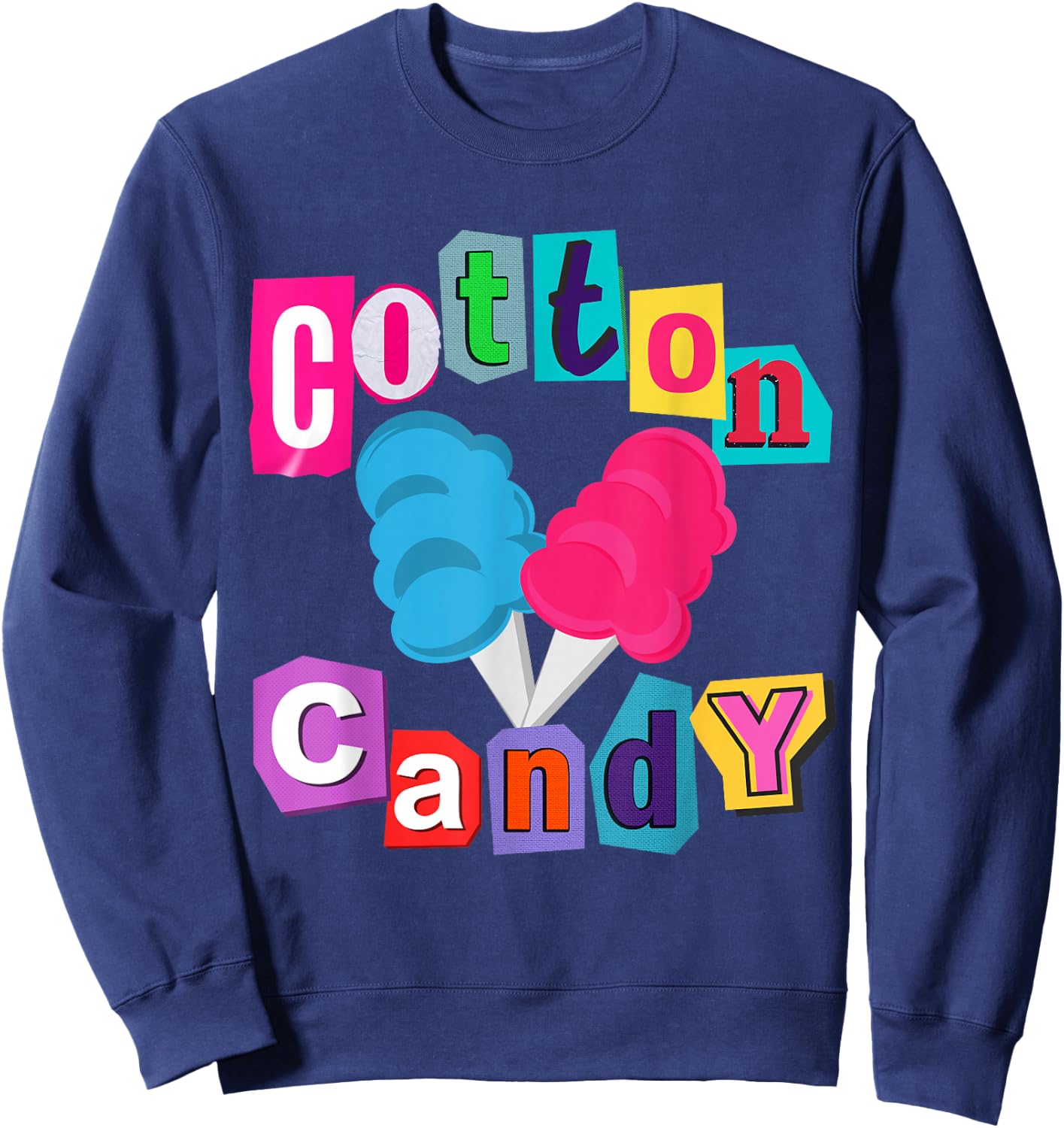 Cotton Candy National Cotton Candy Day Costume Theme Party Sweatshirt - Sweatshirt | Navy