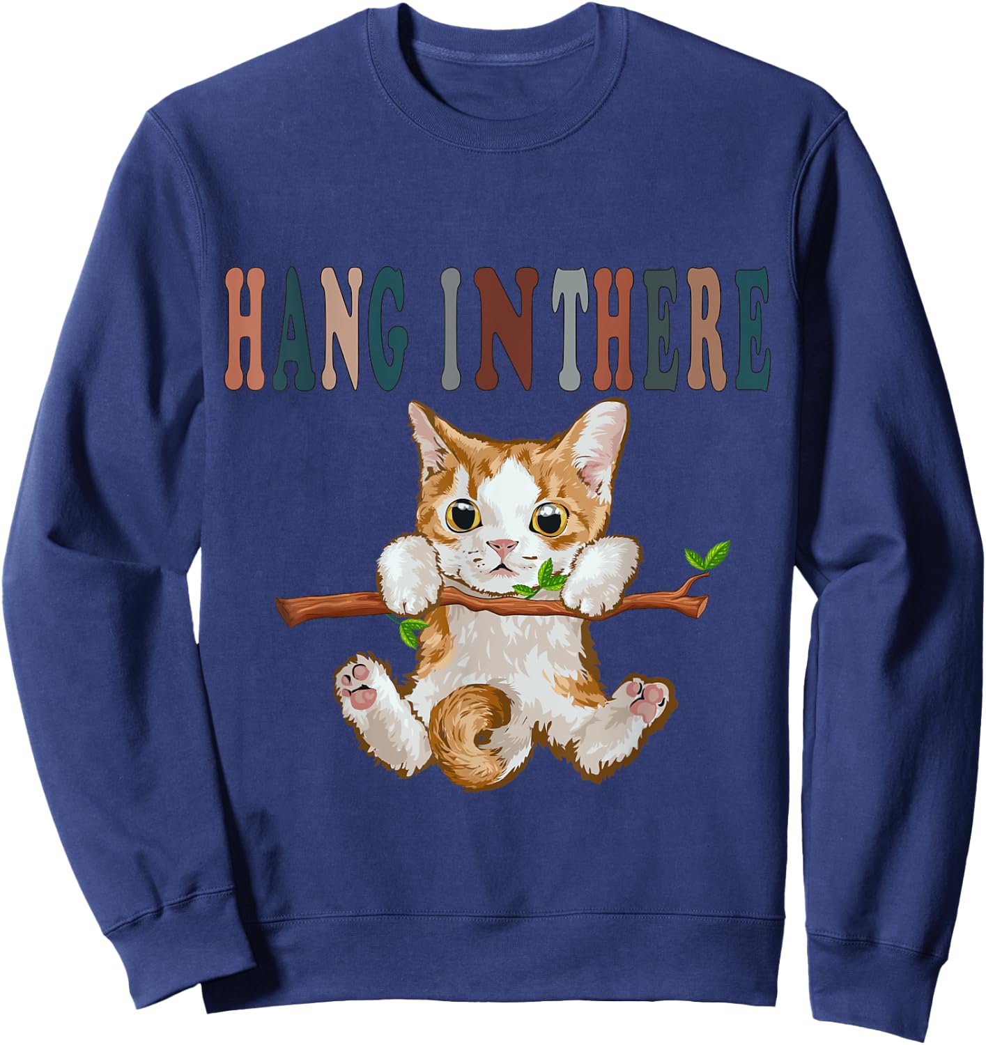 Hang In There Baby Cat Sweatshirt - Sweatshirt | Navy