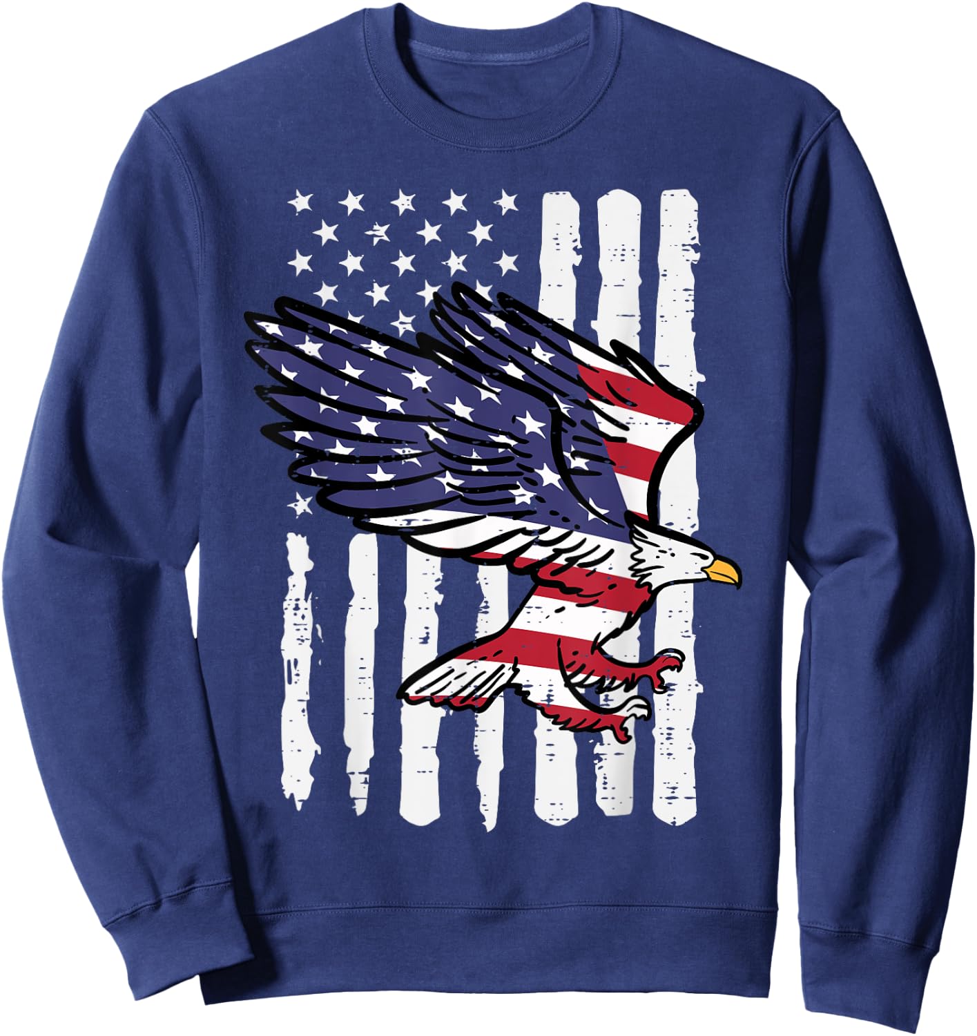 4th Of July American Bald Eagle Flag America Women Men Kids Sweatshirt - Sweatshirt | Navy