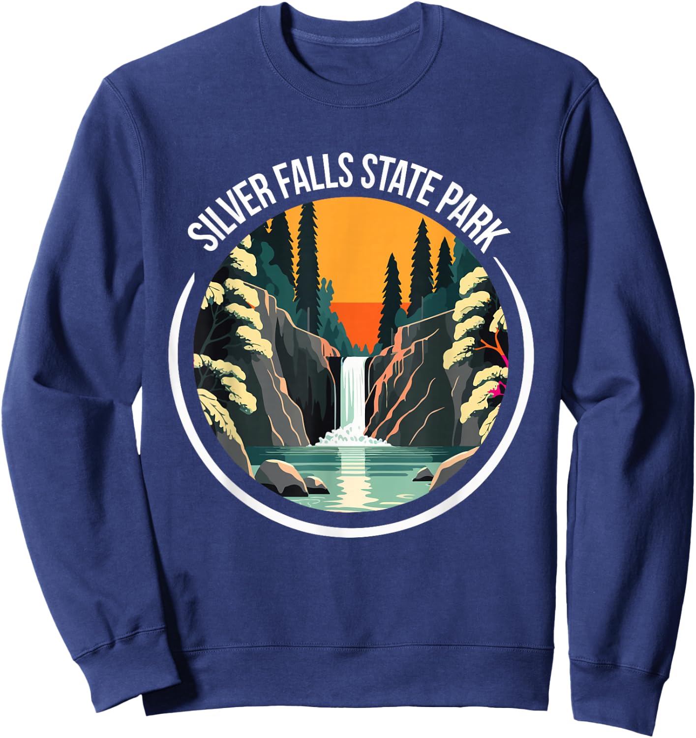 Nature lovers Waterfalls Silver Falls State Park Souvenir Sweatshirt - Sweatshirt | Navy