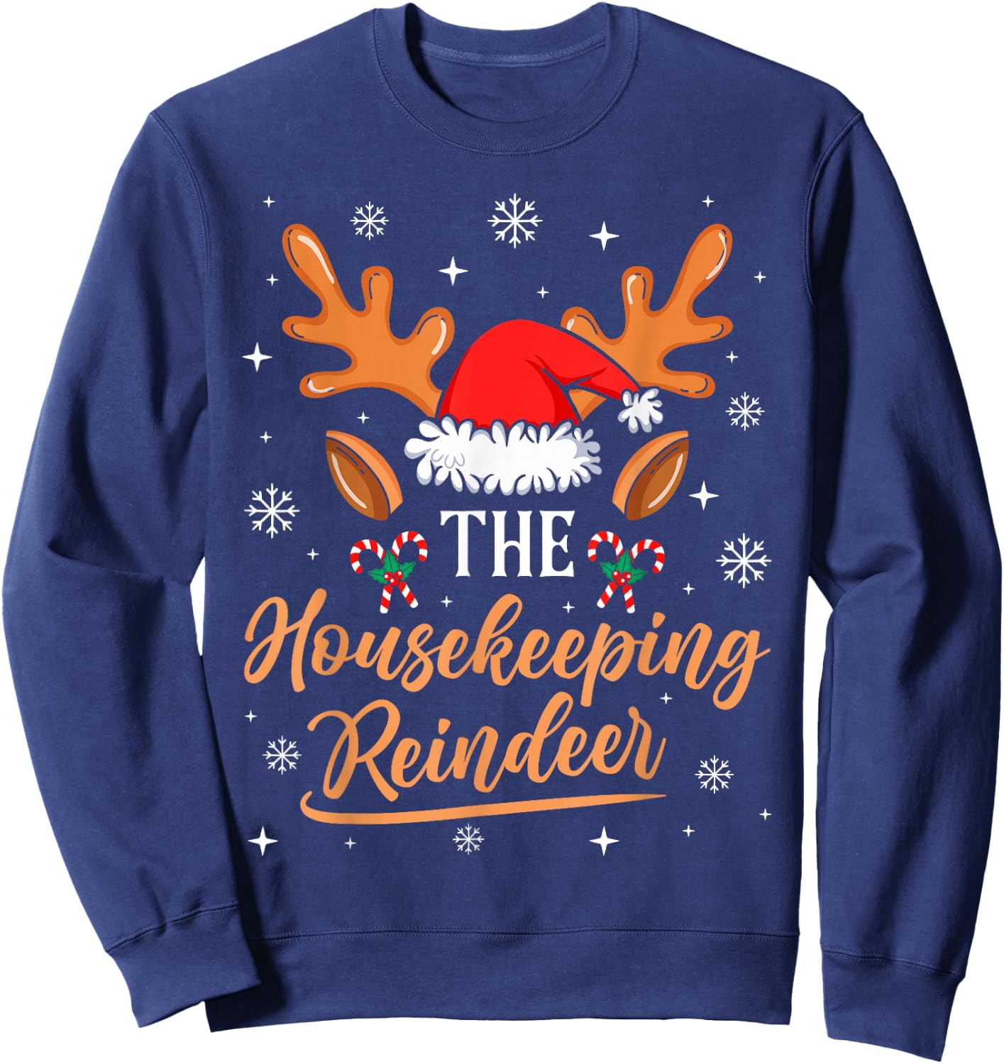 Housekeeping Reindeer Family Matching Christmas Outfit Sweatshirt - Sweatshirt | Navy