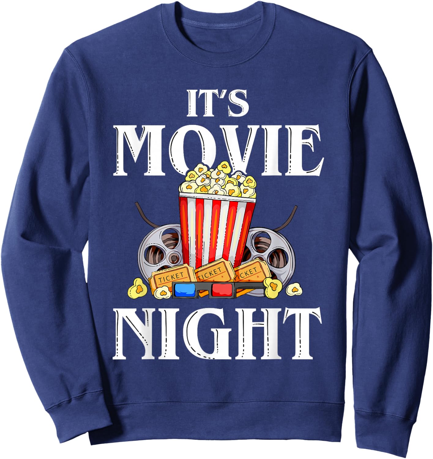 Family Movie Night Outfit Women Kids - Movie Lover Sweatshirt - Sweatshirt | Navy