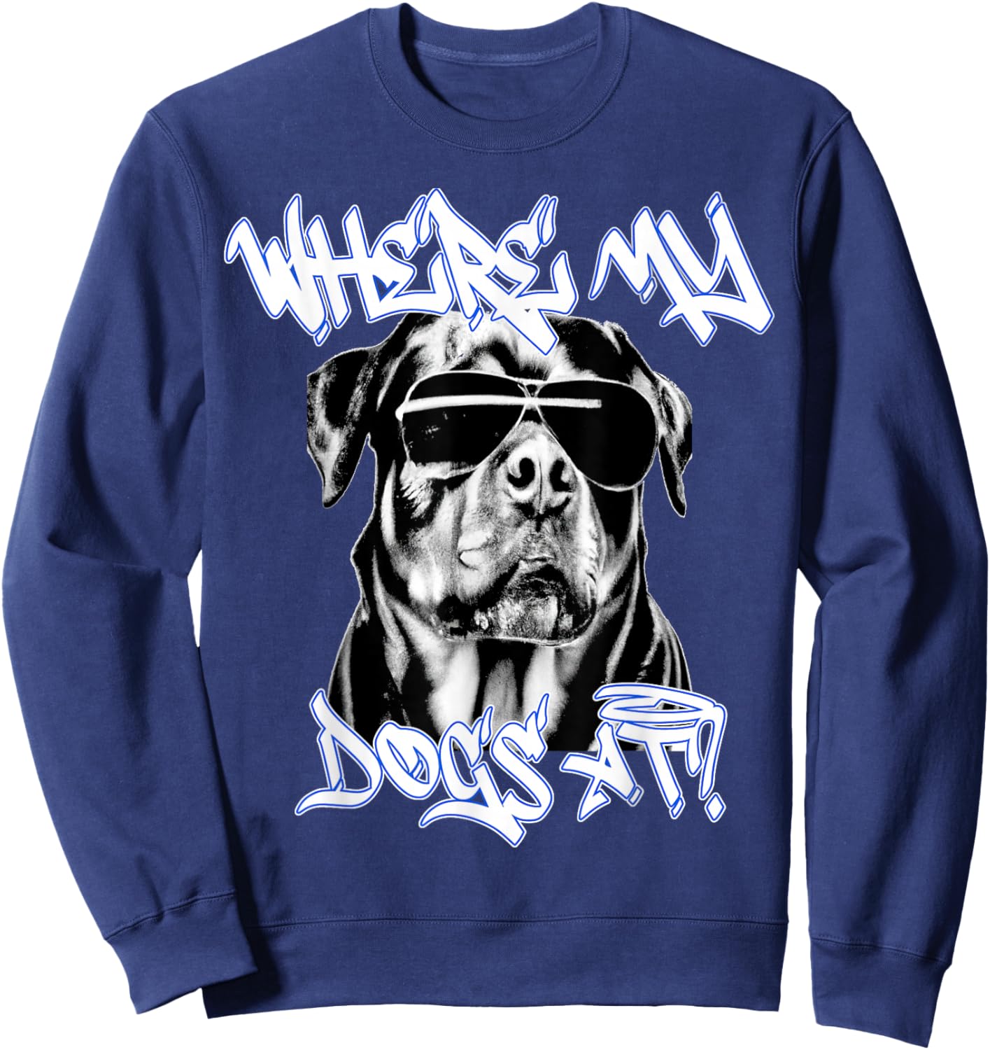 West coast rappers HIP HOP old school fashion Rottweiler Sweatshirt - Sweatshirt | Navy