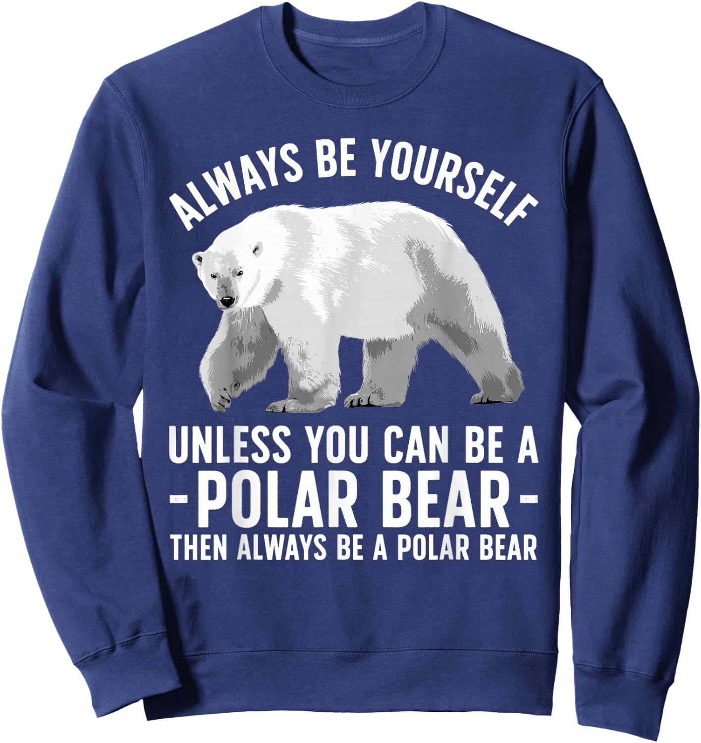 Funny Polar Bear Art Women Boys Girls Sea Bear Lover Sweatshirt - Sweatshirt | Navy