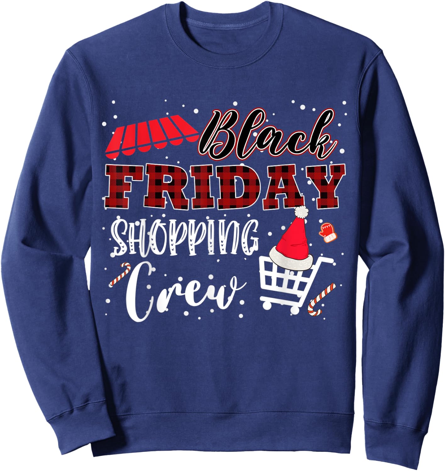 Friday Shopping Crew Christmas Black Shopping Family Group Sweatshirt - Sweatshirt | Navy