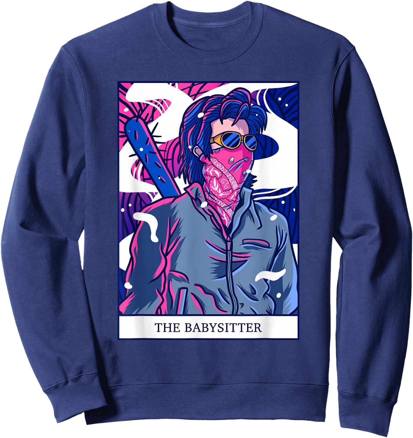 Stranger Things Steve Harrington The Babysitter Tarot Card Sweatshirt - Sweatshirt | Navy