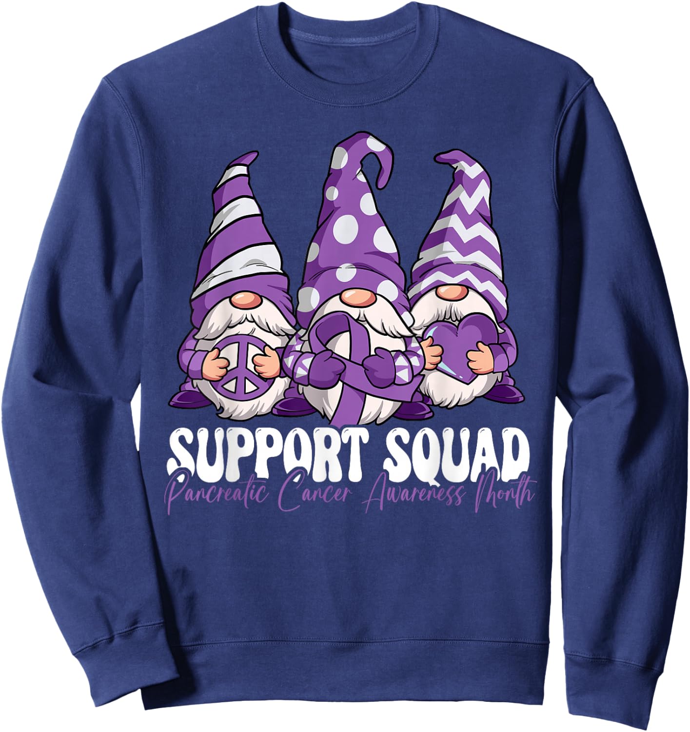 Support Squad Pancreatic Cancer Awareness Month Sweatshirt - Sweatshirt | Navy