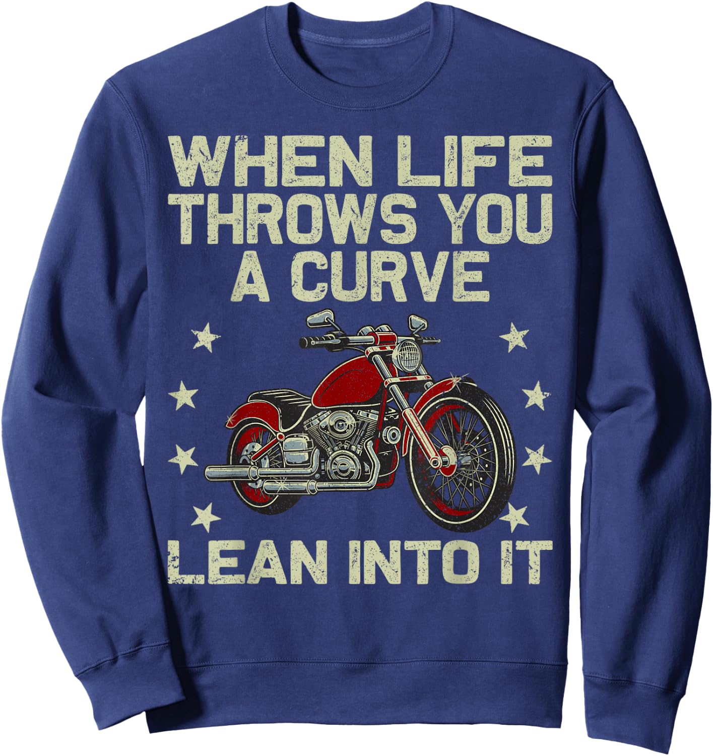 Funny Motorcycle Racer Design Women Motorcycle Lover Sweatshirt - Sweatshirt | Navy