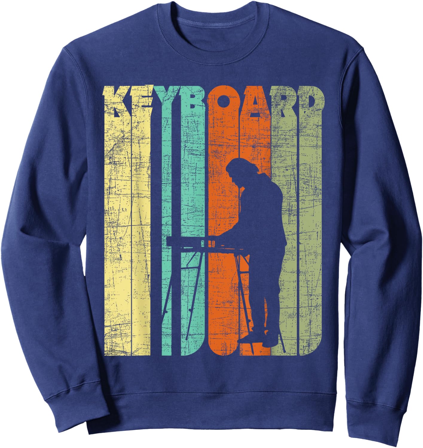 Vintage Keyboard Player Keyboardist Keyboarder Pianist Sweatshirt - Sweatshirt | Navy