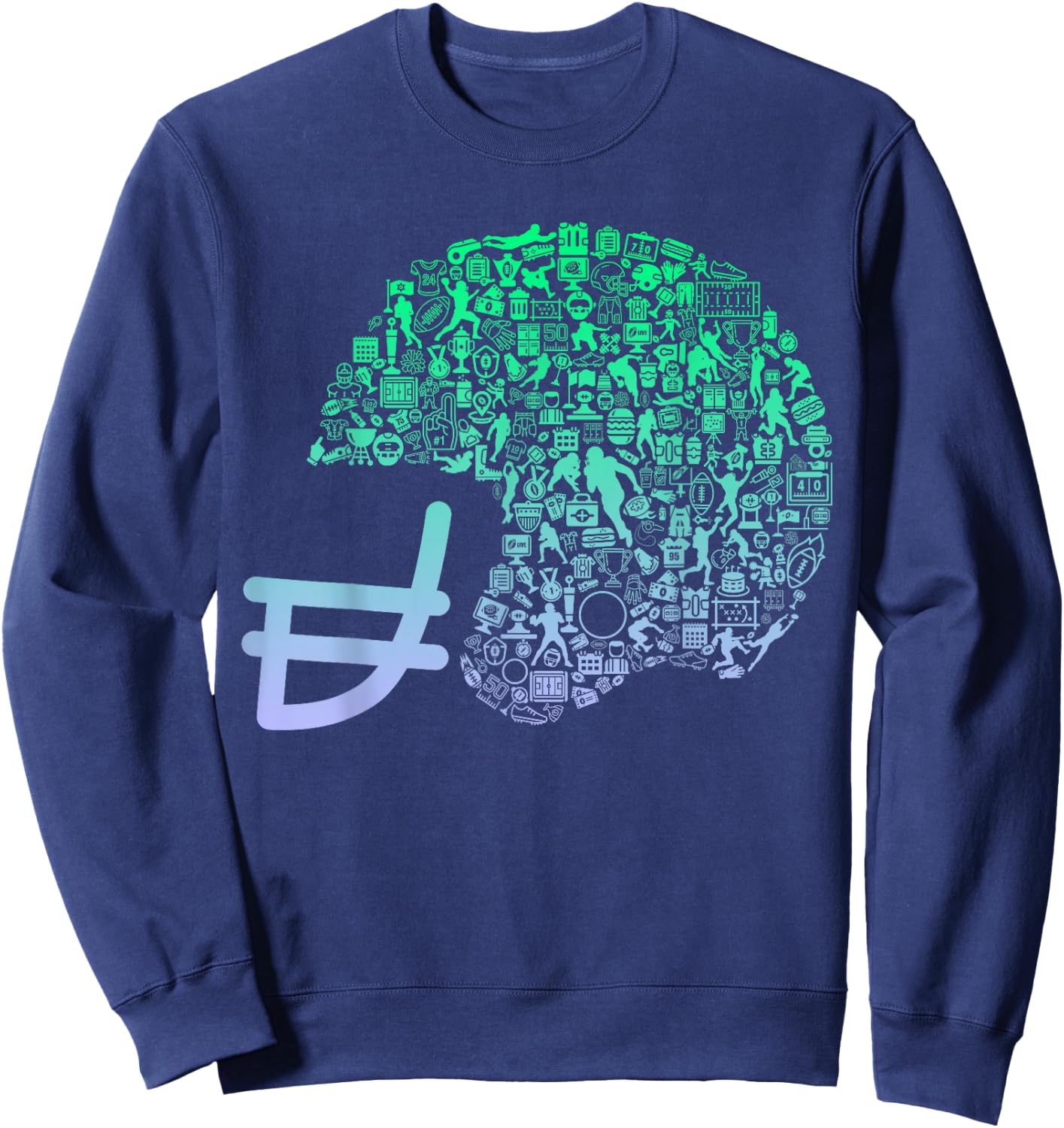 Football Helmet Design for Football Player | Boys Football Sweatshirt - Sweatshirt | Navy