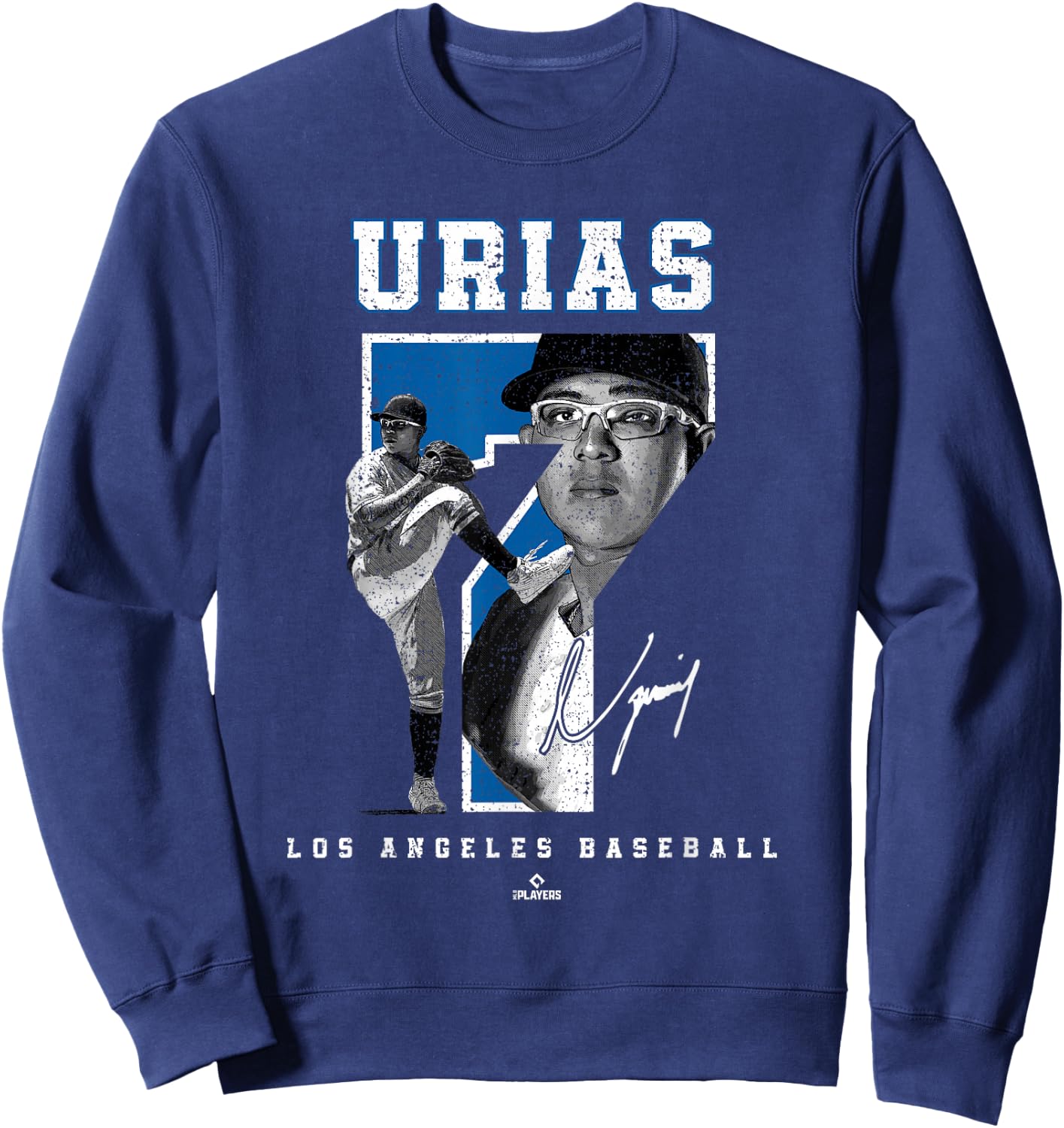 Number and Portrait Julio Urias Los Angeles MLBPA Sweatshirt - Sweatshirt | Navy