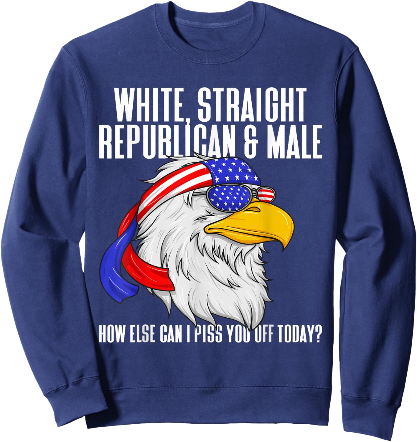 White Straight Republican Male How Can I Piss You Off Today Sweatshirt - Sweatshirt | Navy
