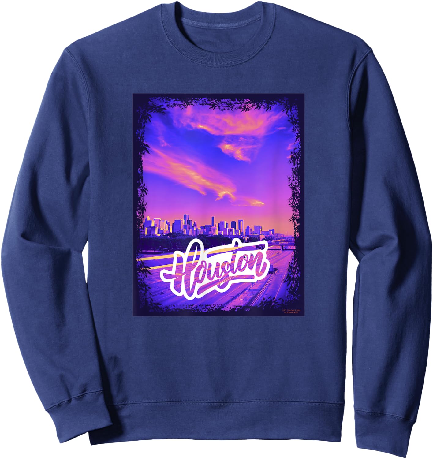 Houston Texas TheH Art Houston Downtown Hues H-Town Sweatshirt - Sweatshirt | Navy
