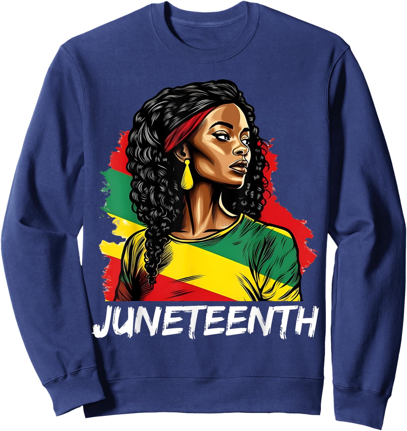 Juneteenth 1865 Melanin Women RBG Colors African American Sweatshirt - Sweatshirt | Navy