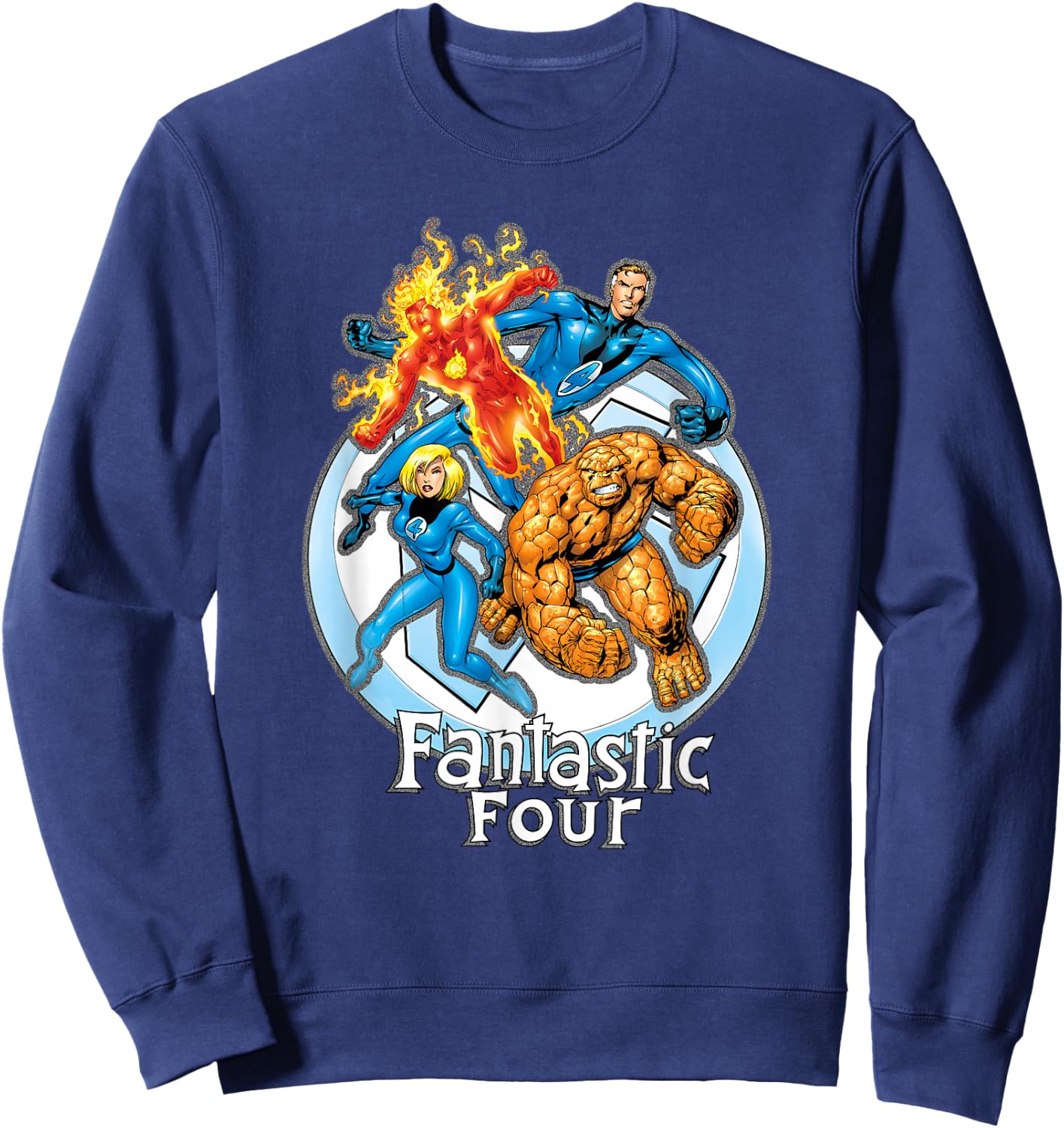 Marvel Fantastic Four Hero Poses Group Shot Poster Sweatshirt - Sweatshirt | Navy