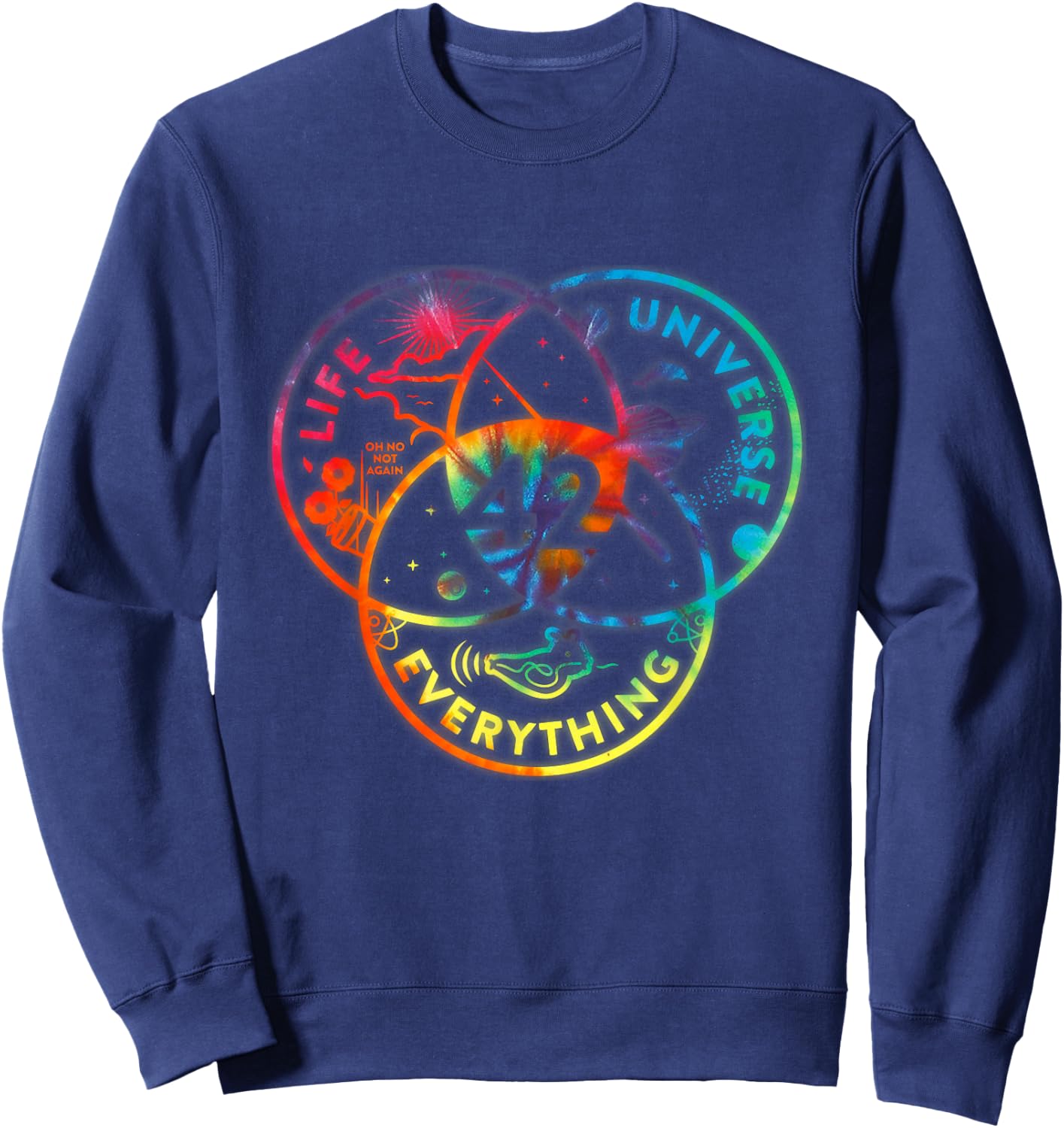 Venn Diagram Life The Universe And Everything - 42 Life Sweatshirt - Sweatshirt | Navy