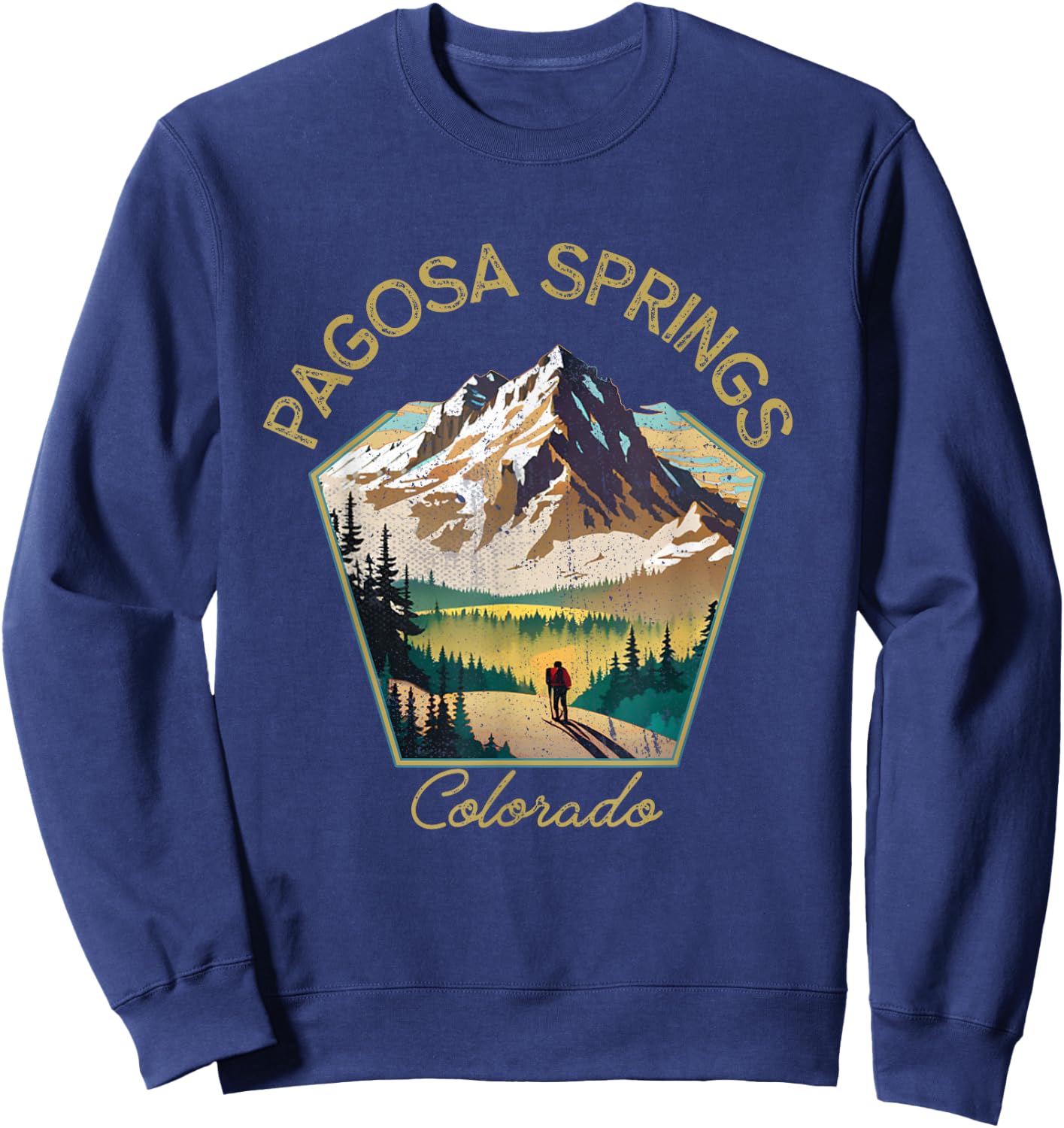 Pagosa Springs Retro Clothing - Pagosa Springs Souvenir Sweatshirt - Sweatshirt | Navy