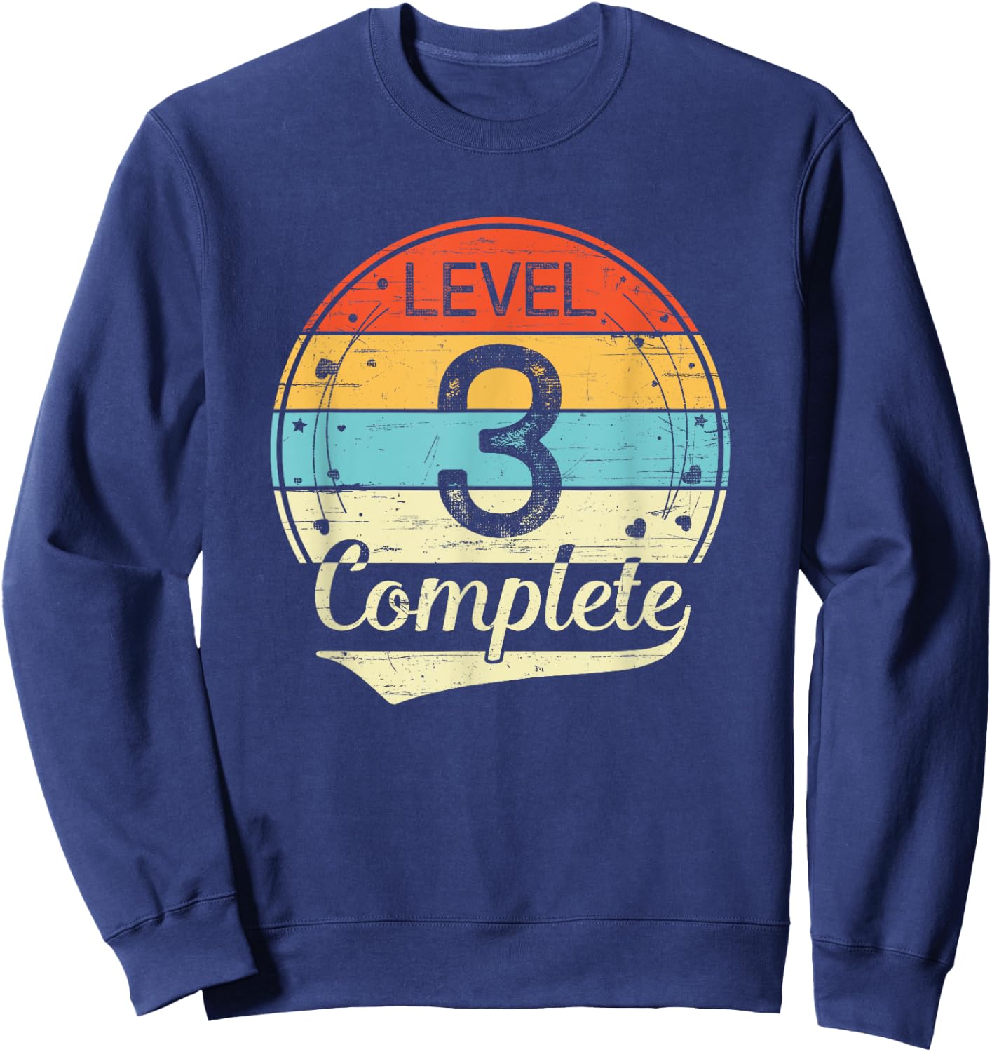 Level 3 Complete Retro 3rd Wedding Anniversary Sweatshirt - Sweatshirt | Navy
