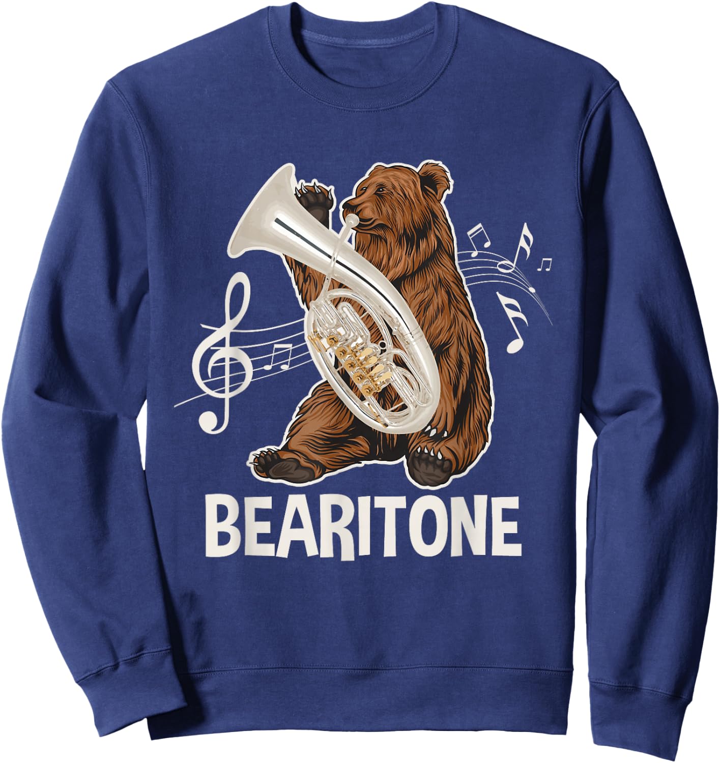 Bearitone - Baritone Player Euphonium Lover Marching Band Sweatshirt - Sweatshirt | Navy