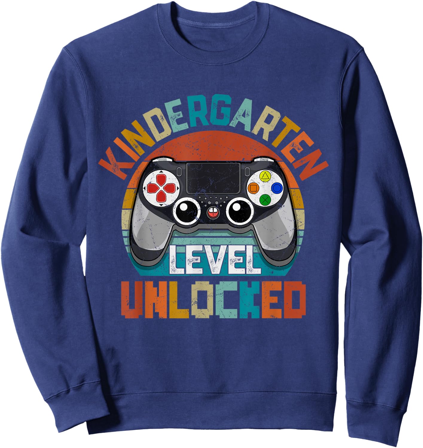 Kindergarten Grade Level Unlocked Video Game Back To School Sweatshirt - Sweatshirt | Navy