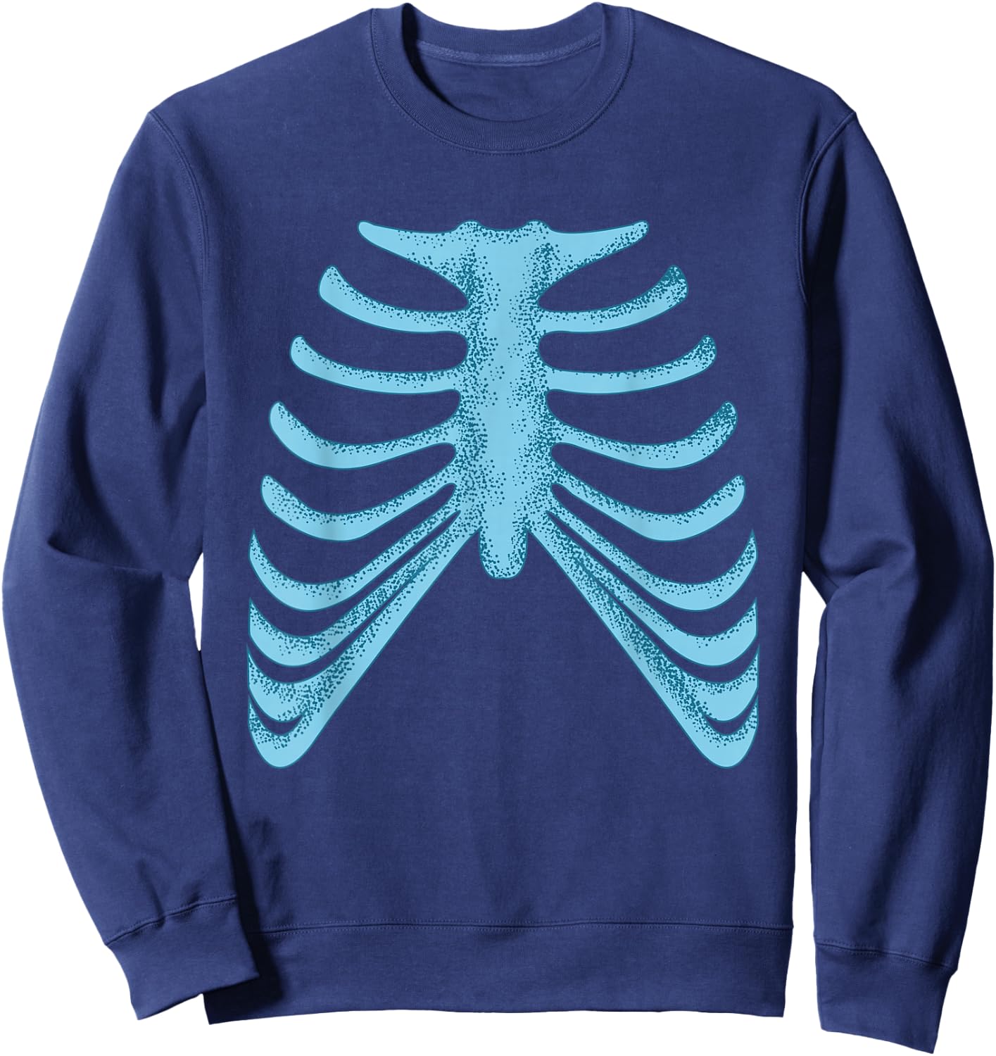 Blue Skeleton Rib Cage Blue Color Graphic Sweatshirt - Sweatshirt | Navy