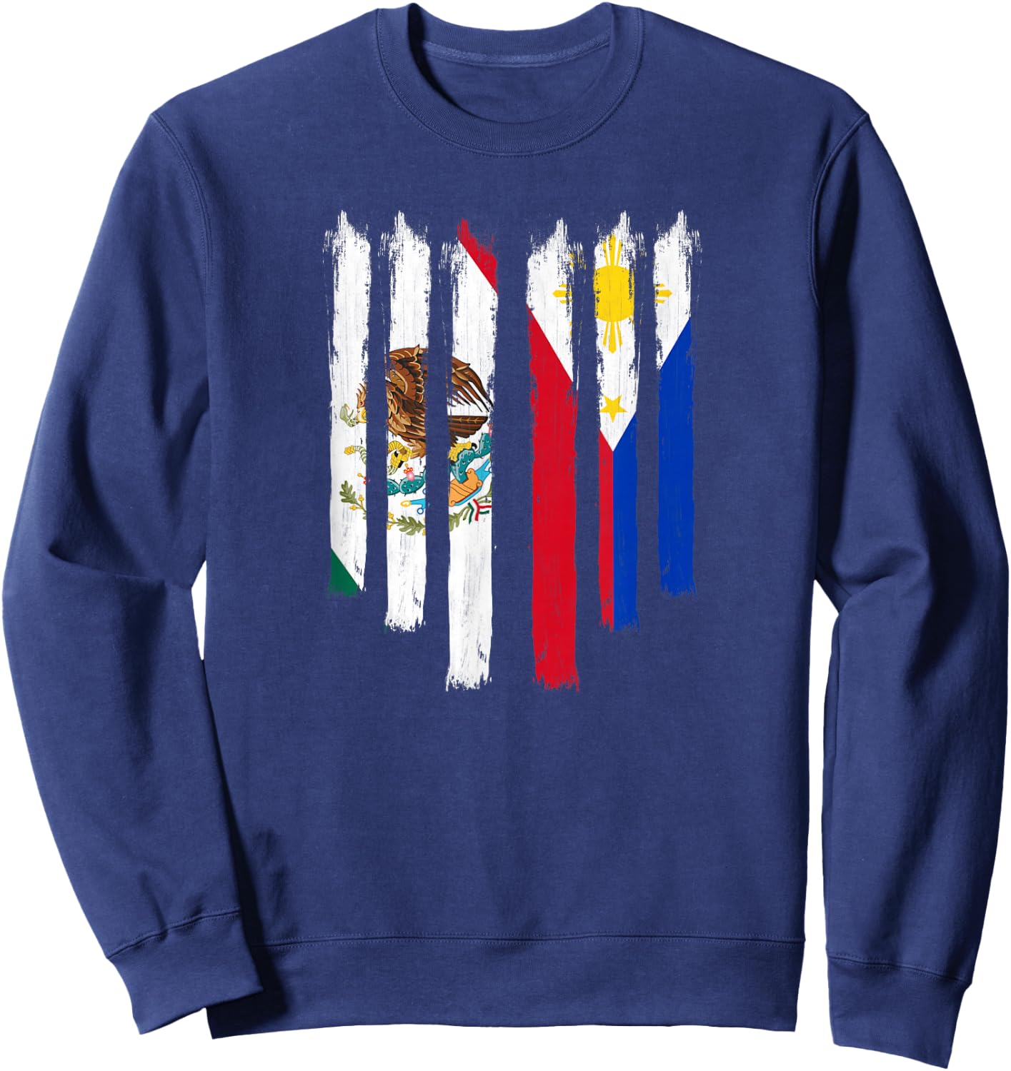 Philippines Mexico Filipino Proud Mexipino Mexican Flag Sweatshirt - Sweatshirt | Navy