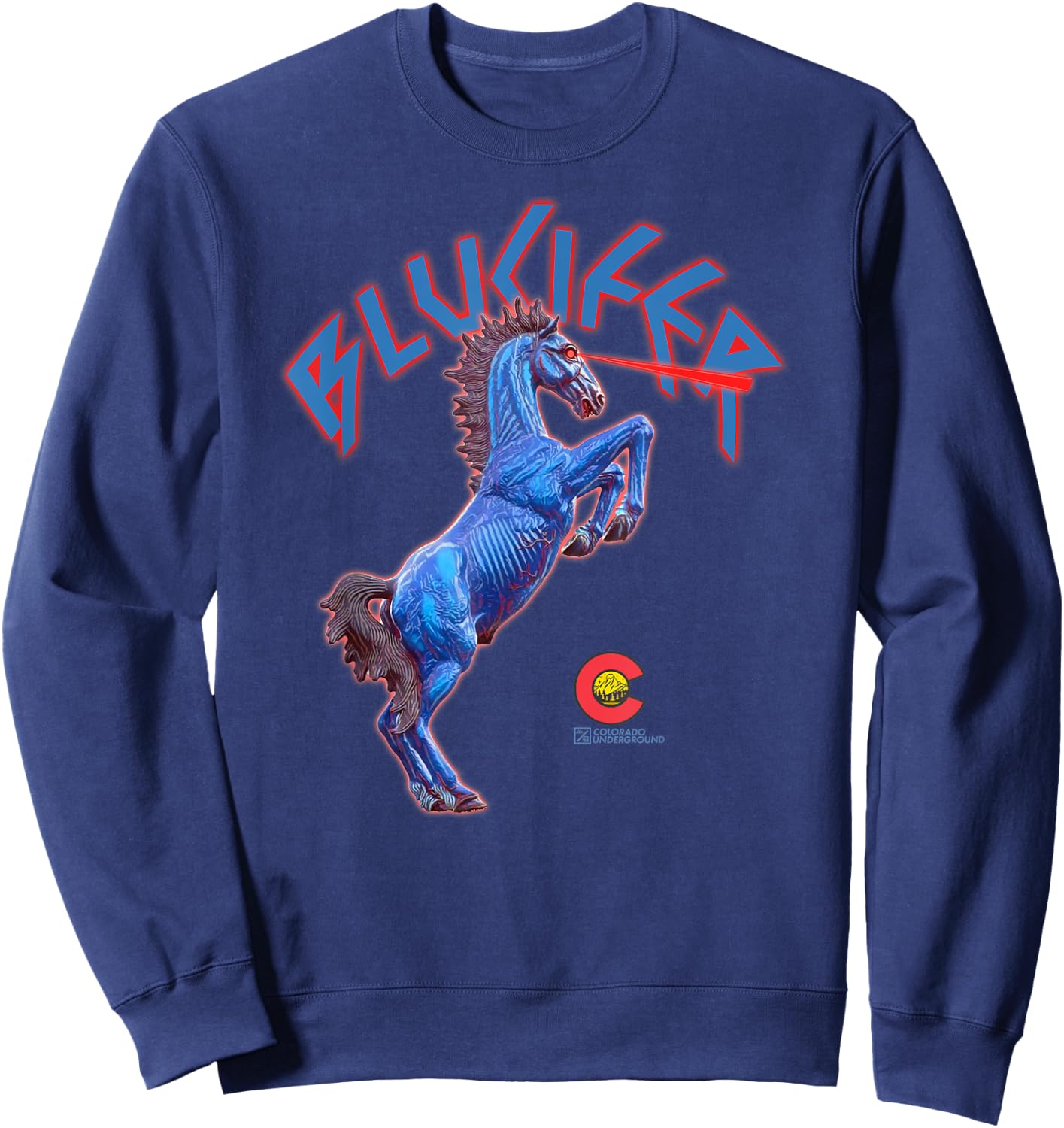 Colorado Blucifer Demon Horse Sweatshirt - Sweatshirt | Navy