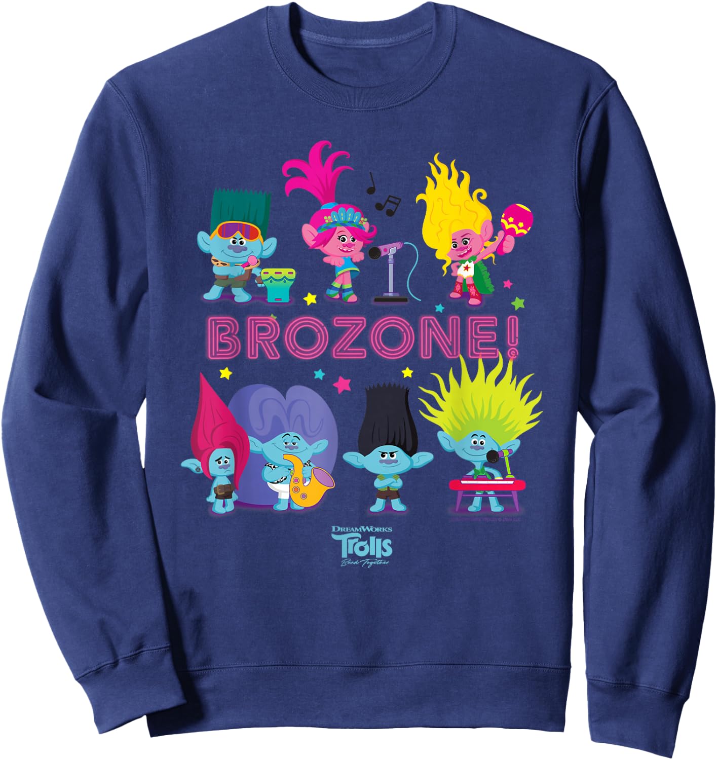 DreamWorks Trolls Band Together BroZone Poppy and Viva Sweatshirt - Sweatshirt | Navy