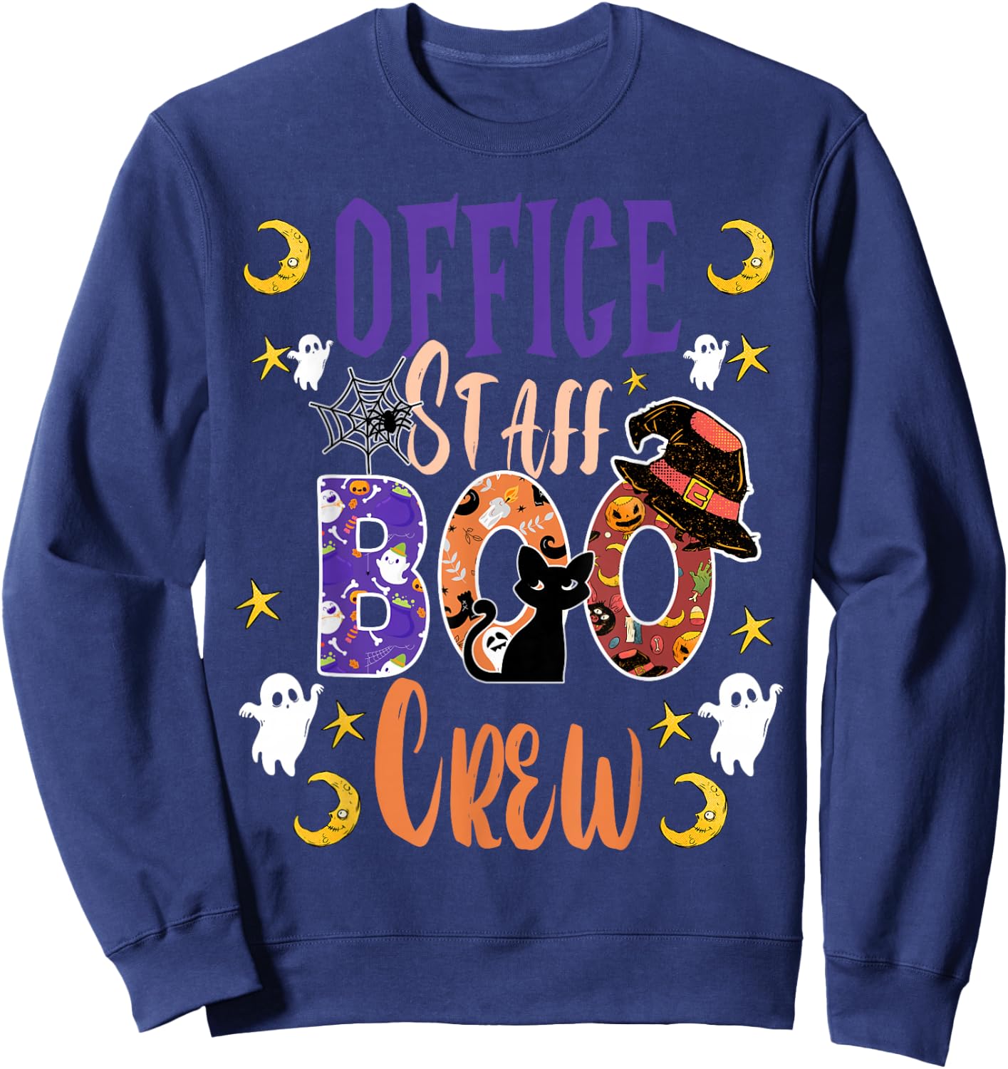 Office Staff Boo Crew matching fun Halloween costume Sweatshirt - Sweatshirt | Navy